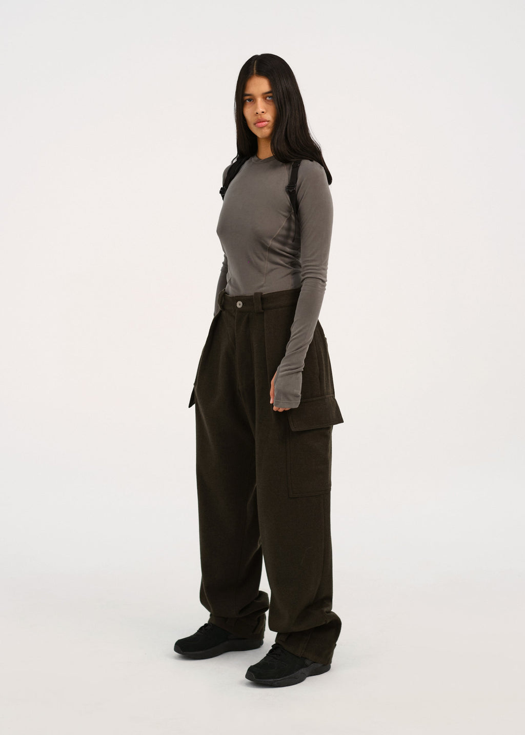 Hyein Seo - Military Wool Pants (Khaki) product image 2 | TRAB K-Fashion Australia