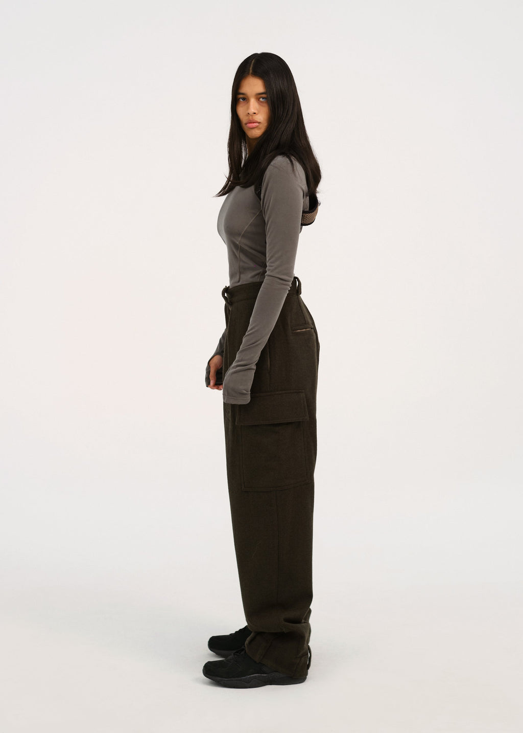 Hyein Seo - Military Wool Pants (Khaki) product image 3 | TRAB K-Fashion Australia