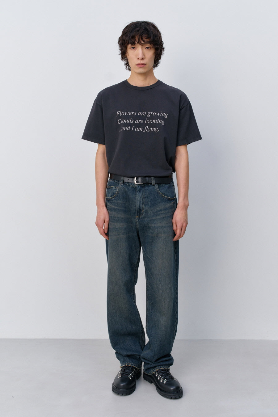Insilence - Lettering Graphic T-shirt (Vintage Black) product image 1 | TRAB K-Fashion Australia