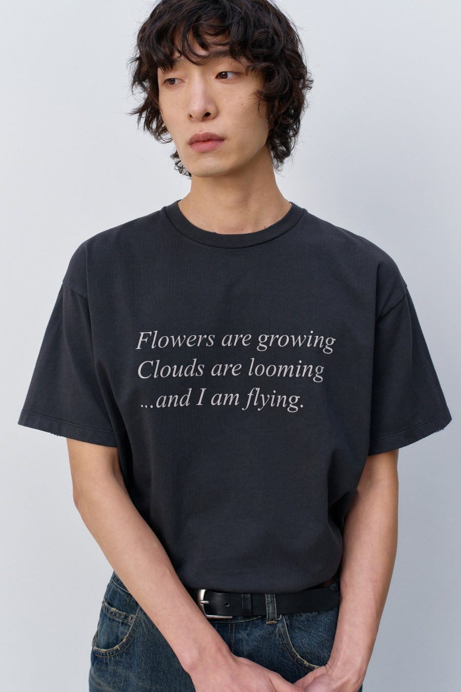 Insilence - Lettering Graphic T-shirt (Vintage Black) product image 2 | TRAB K-Fashion Australia