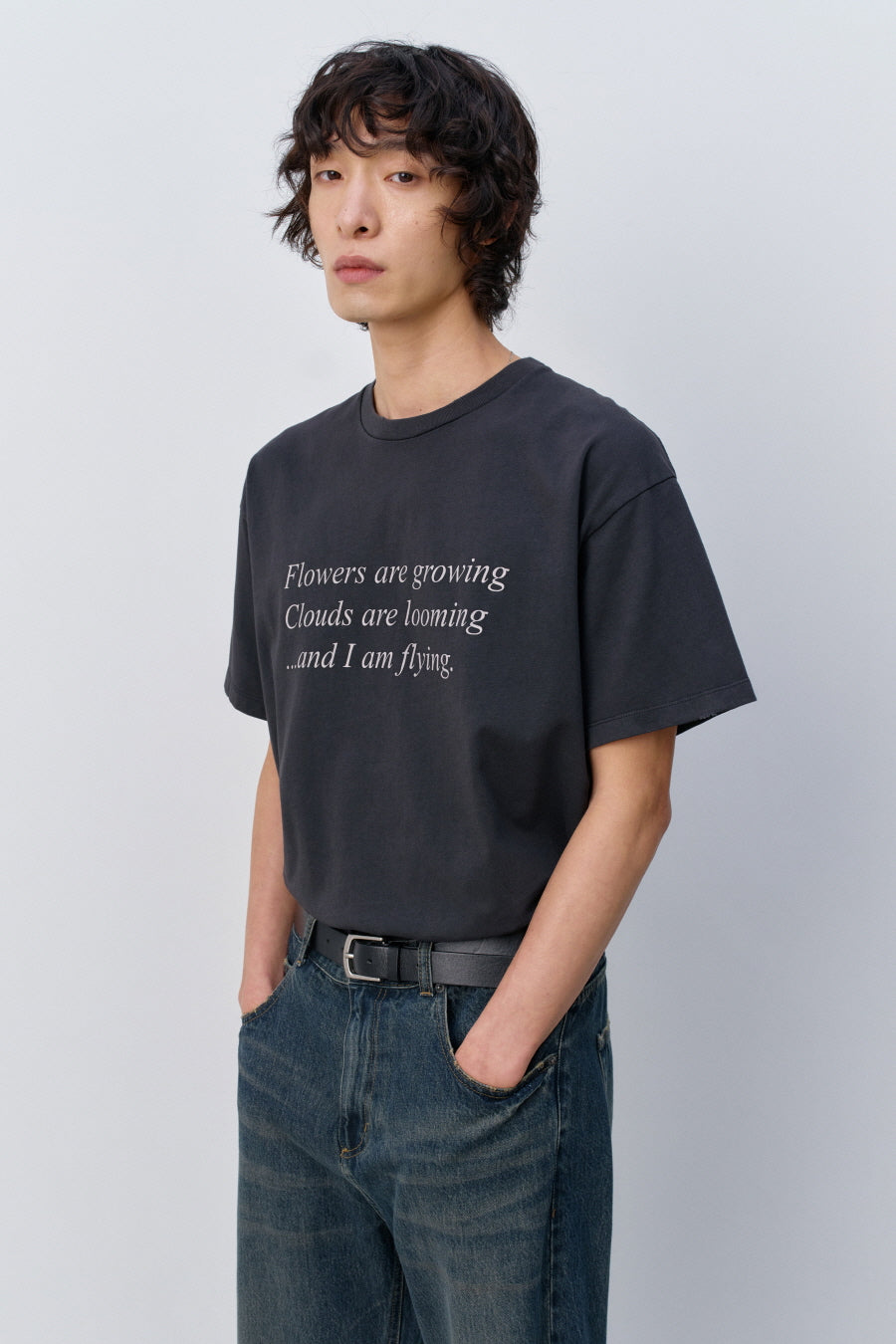 Insilence - Lettering Graphic T-shirt (Vintage Black) product image 4 | TRAB K-Fashion Australia