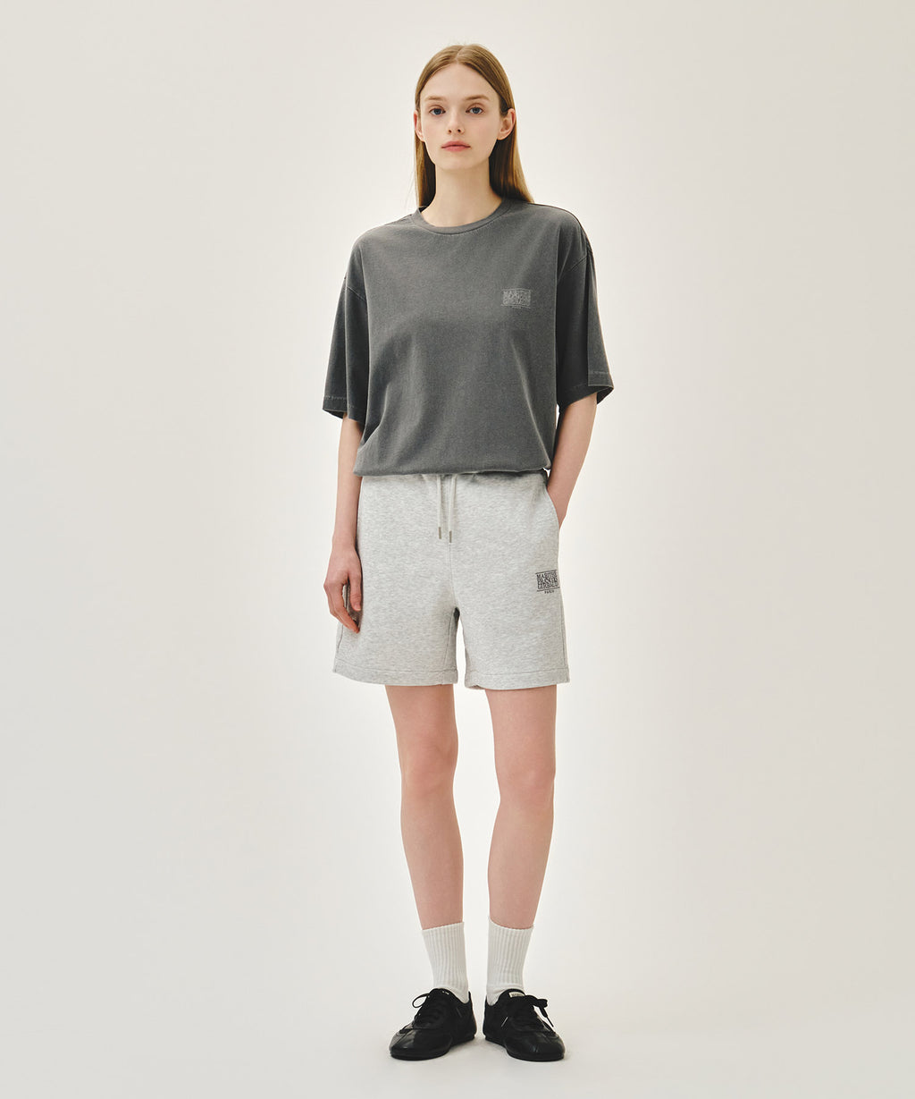 Marithe & Francois Girbaud - Classic Logo Sweat Shorts (Light Heather Gray) product image 3 | TRAB K-Fashion Australia