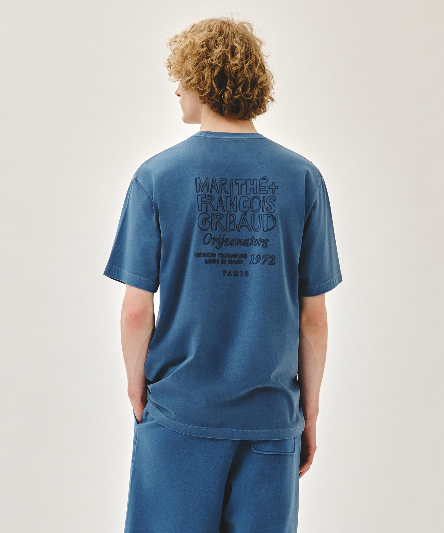 Marithe & Francois Girbaud - Drawing Logo Dyeing Tee (Blue) product image 3 | TRAB K-Fashion Australia