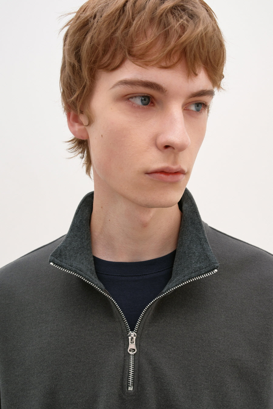 Insilence - Fleece Quarter Zip-Up (Charcoal) product image 6 | TRAB K-Fashion Australia
