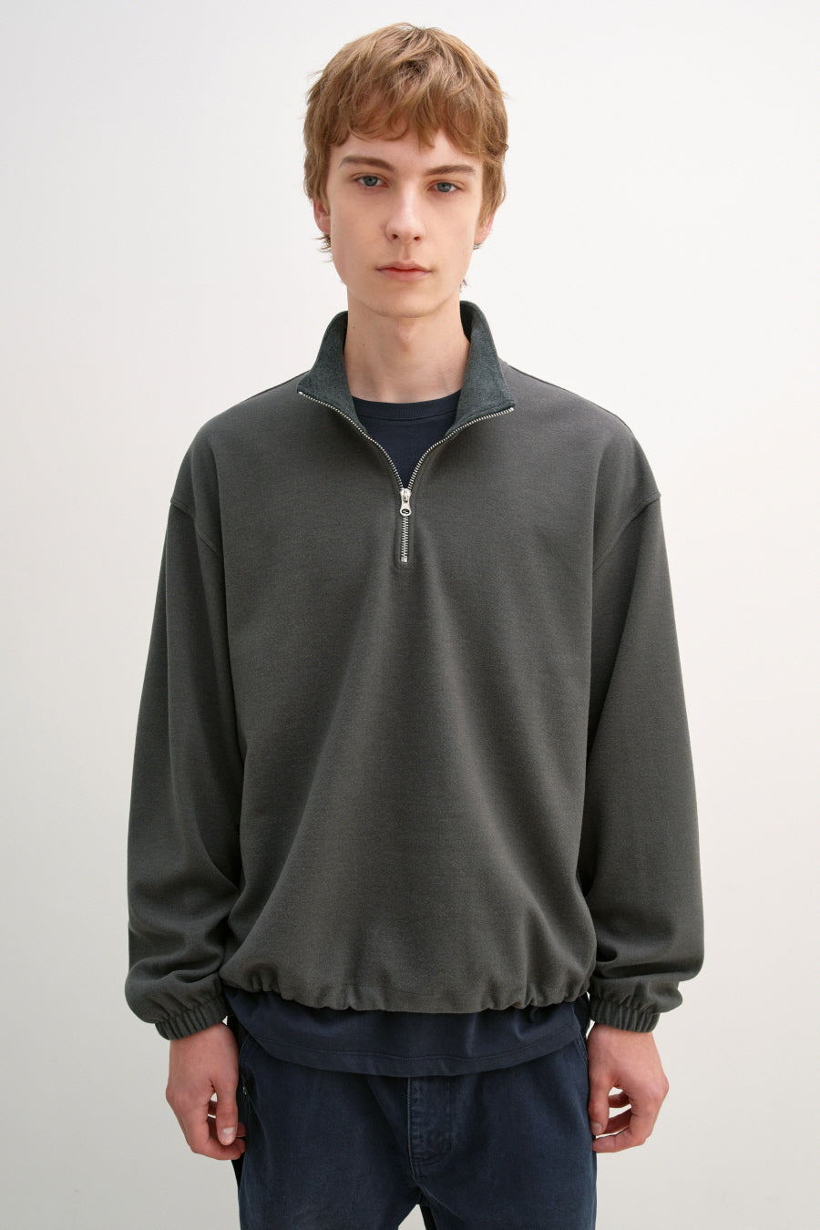 Insilence - Fleece Quarter Zip-Up (Charcoal) product image 5 | TRAB K-Fashion Australia