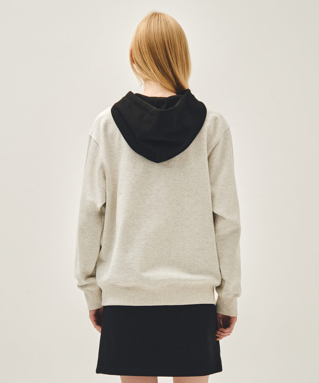 Marithe & Francois Girbaud - Shadow Classic Logo Color Block Hoodie (Oatmeal) product image 3 | TRAB K-Fashion Australia