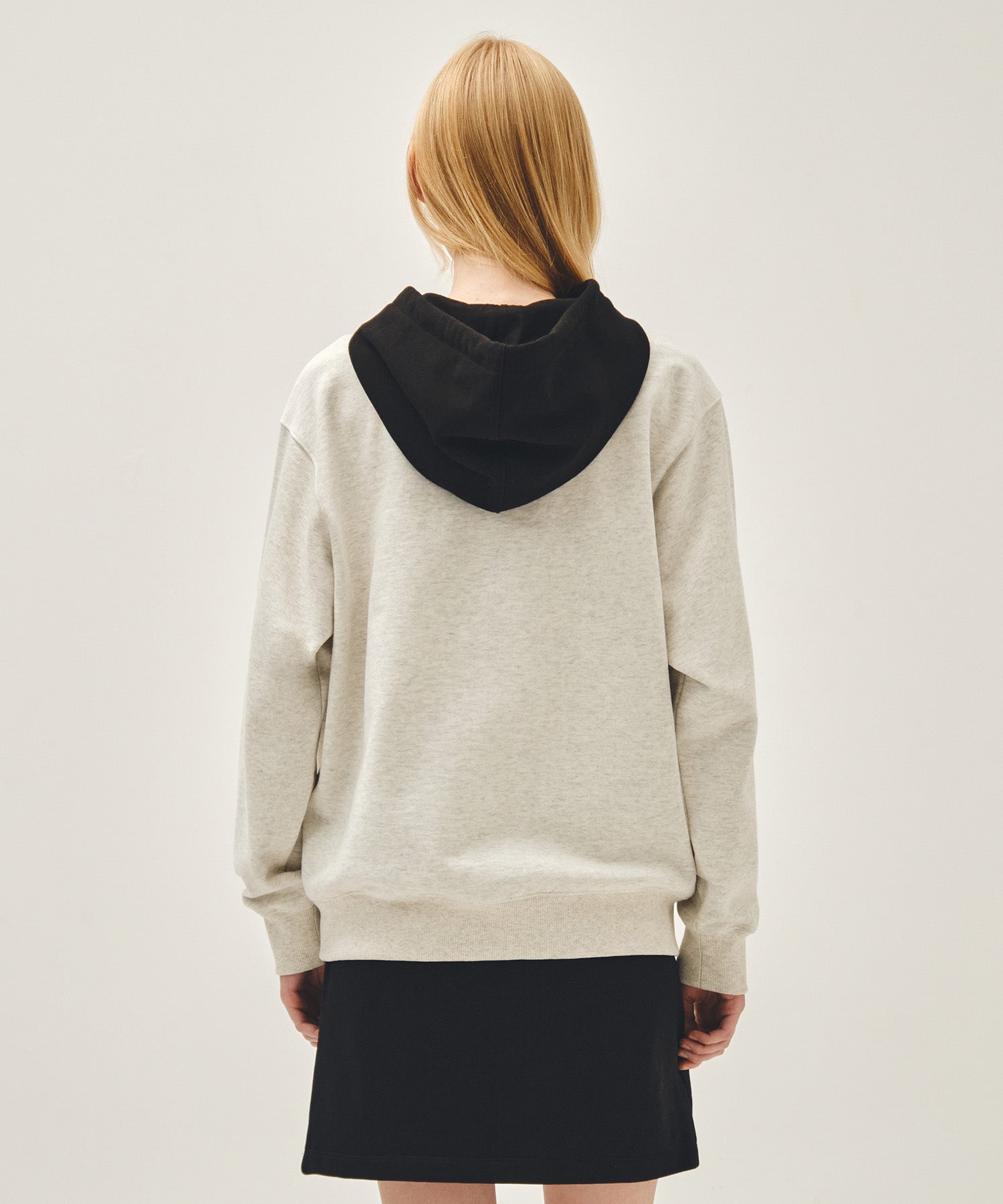 Marithe & Francois Girbaud - Shadow Classic Logo Color Block Hoodie (Oatmeal) product image 3 | TRAB K-Fashion Australia