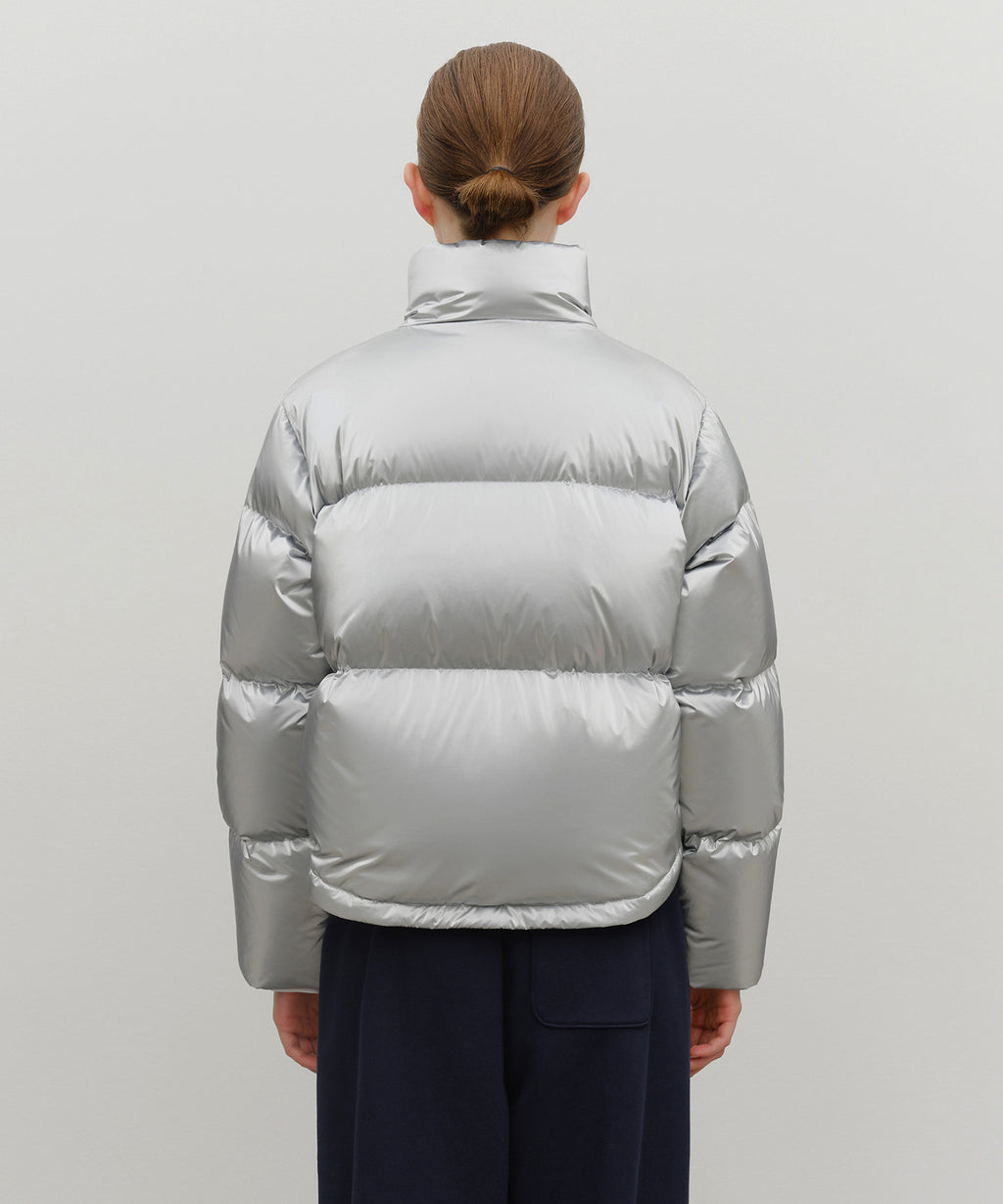 Marithe & Francois Girbaud - Glossy Crop Down Jacket (Silver) product image 3 | TRAB K-Fashion Australia