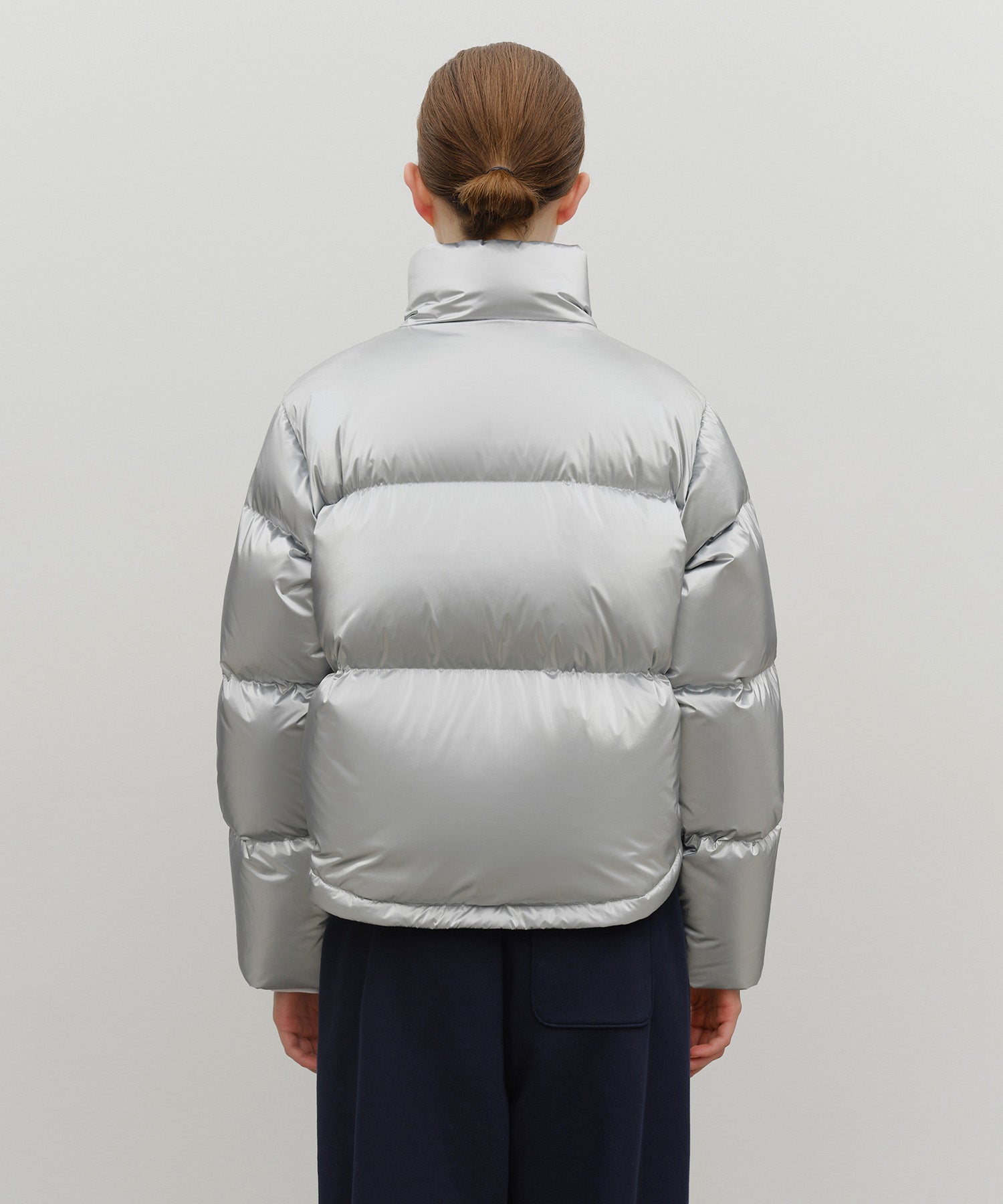 Marithe & Francois Girbaud - Glossy Crop Down Jacket (Silver) product image 3 | TRAB K-Fashion Australia