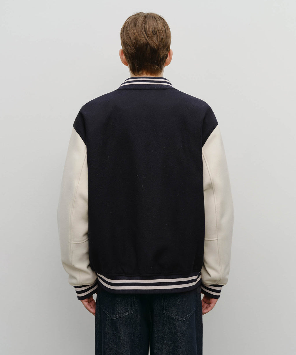 Marithe & Francois Girbaud - Wool Varsity Jacket (Dark Navy) product image 3 | TRAB K-Fashion Australia