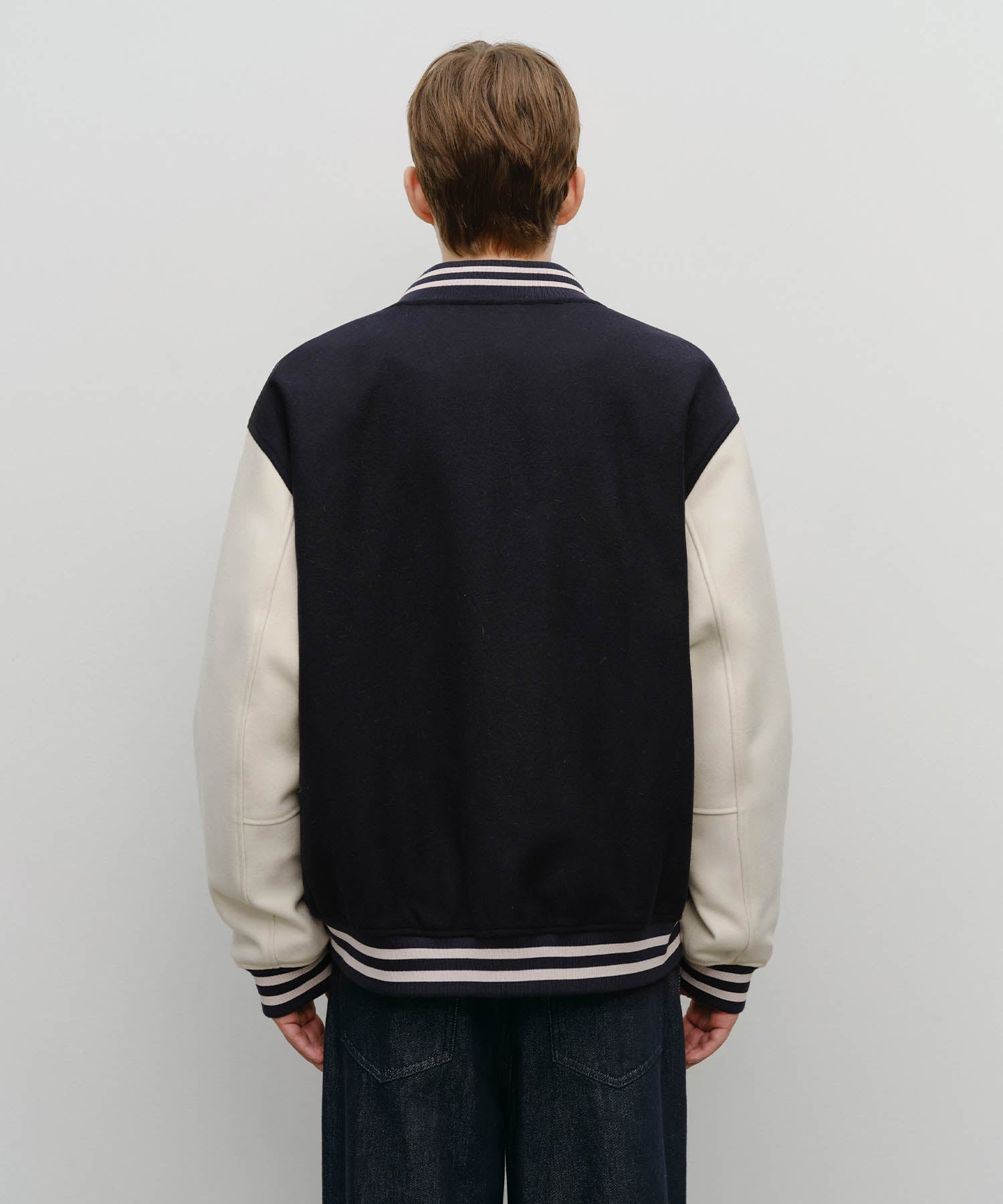 Marithe & Francois Girbaud - Wool Varsity Jacket (Dark Navy) product image 3 | TRAB K-Fashion Australia