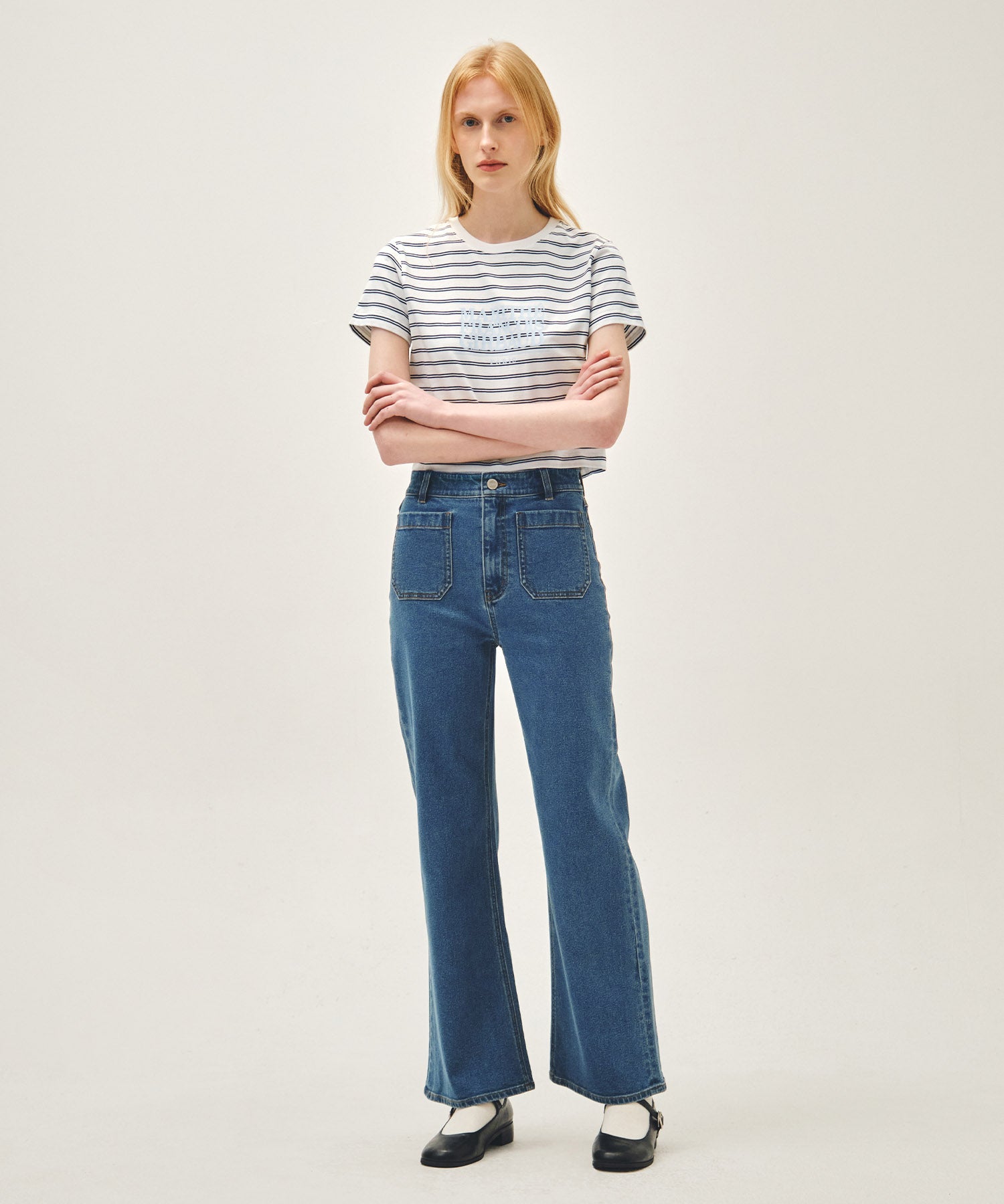 Marithe & Francois Girbaud - Boot-cut Denim Pants (Blue) product image 3 | TRAB K-Fashion Australia