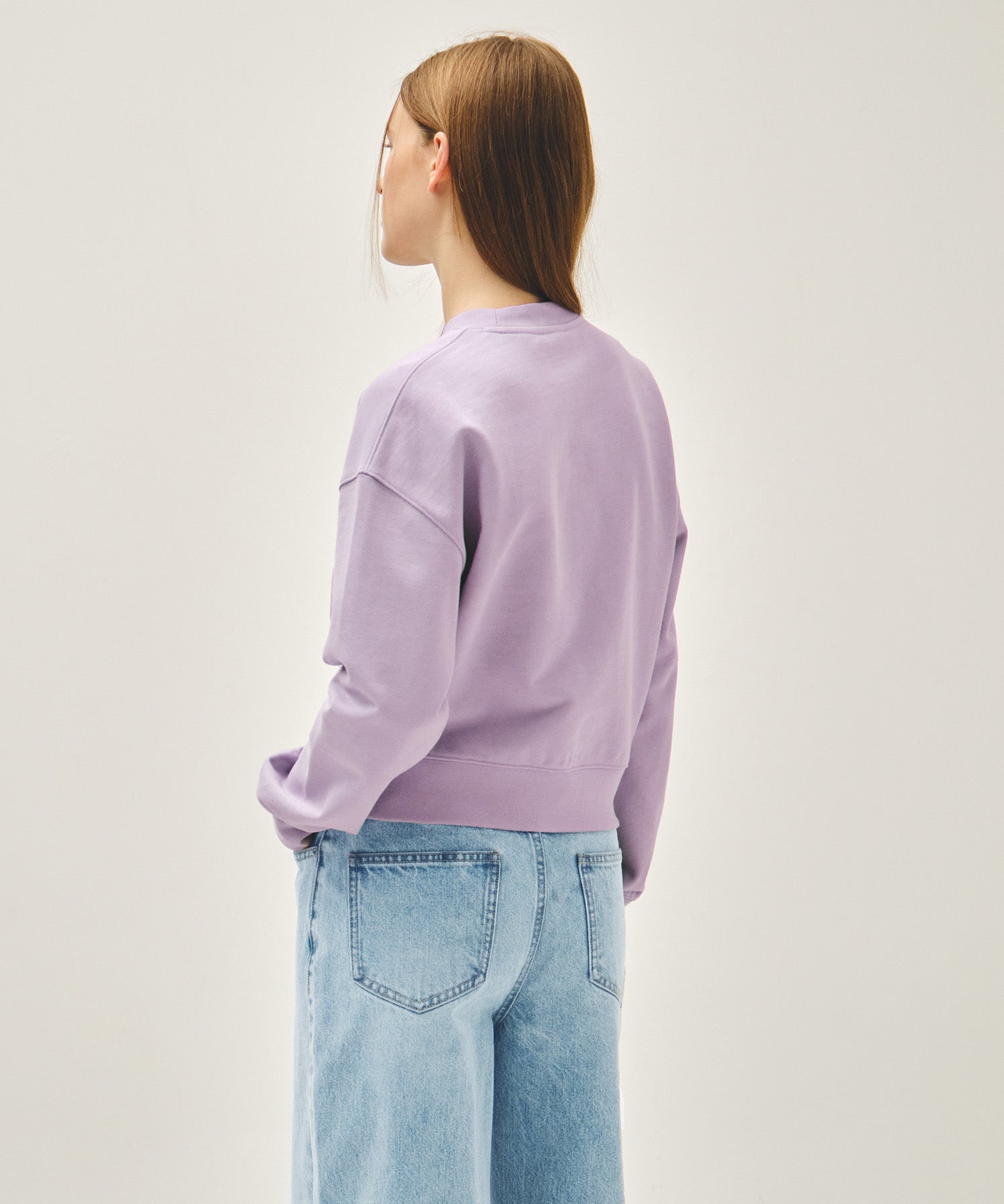 Marithe & Francois Girbaud - Classic Logo Crop Sweatshirt (Lavender) product image 3 | TRAB K-Fashion Australia