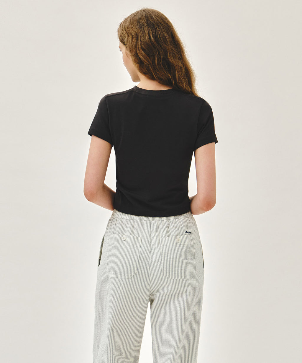 Marithe & Francois Girbaud - Sorona Cool Ribbon Graphic Crop Tee (Charcoal) product image 3 | TRAB K-Fashion Australia