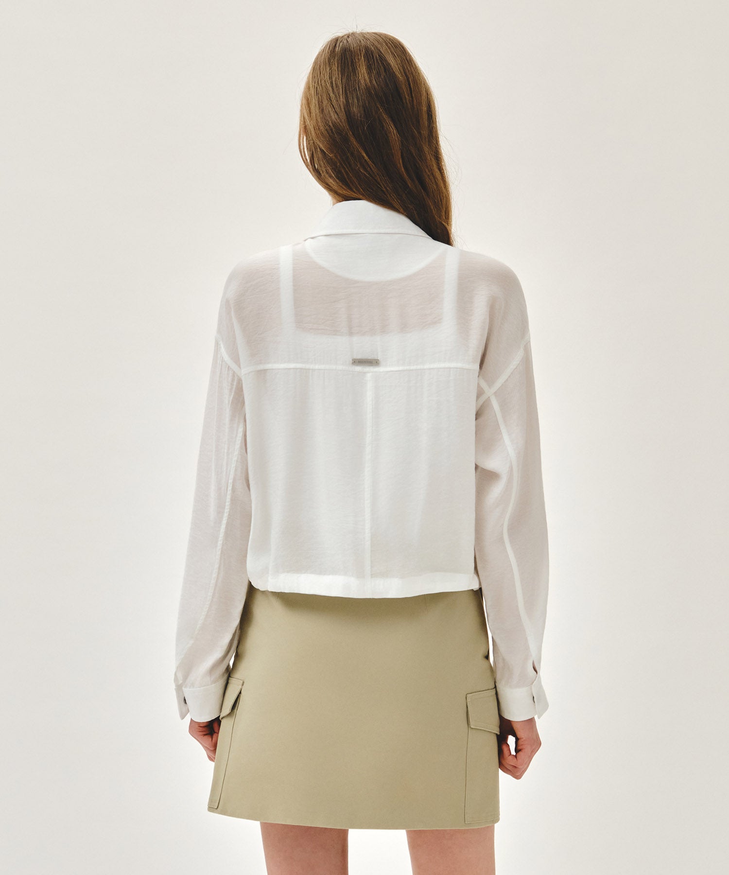 Marithe & Francois Girbaud - Crop Sheer Jacket (White) product image 3 | TRAB K-Fashion Australia