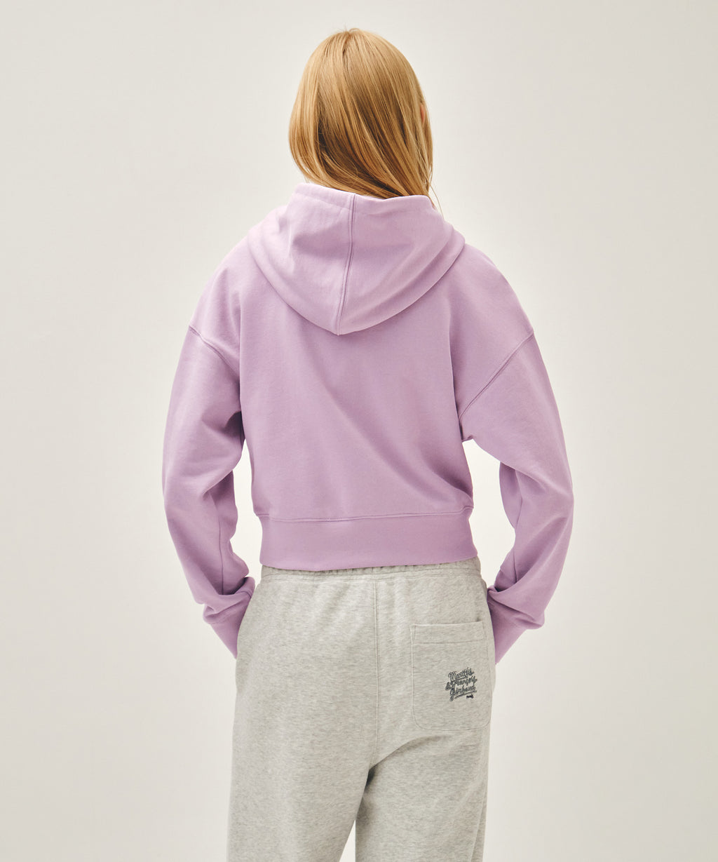 Marithe & Francois Girbaud - Drawing Classic Logo Crop Hoodie (Lavender) product image 3 | TRAB K-Fashion Australia