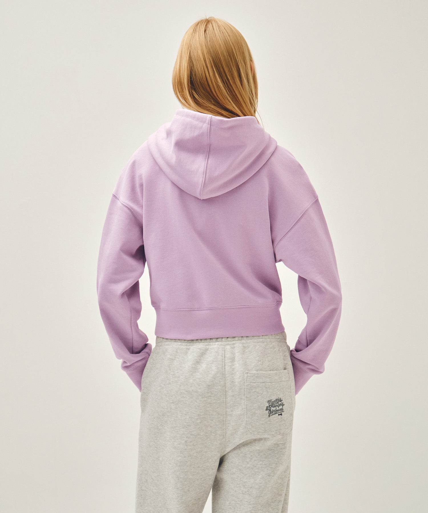 Marithe & Francois Girbaud - Drawing Classic Logo Crop Hoodie (Lavender) product image 3 | TRAB K-Fashion Australia