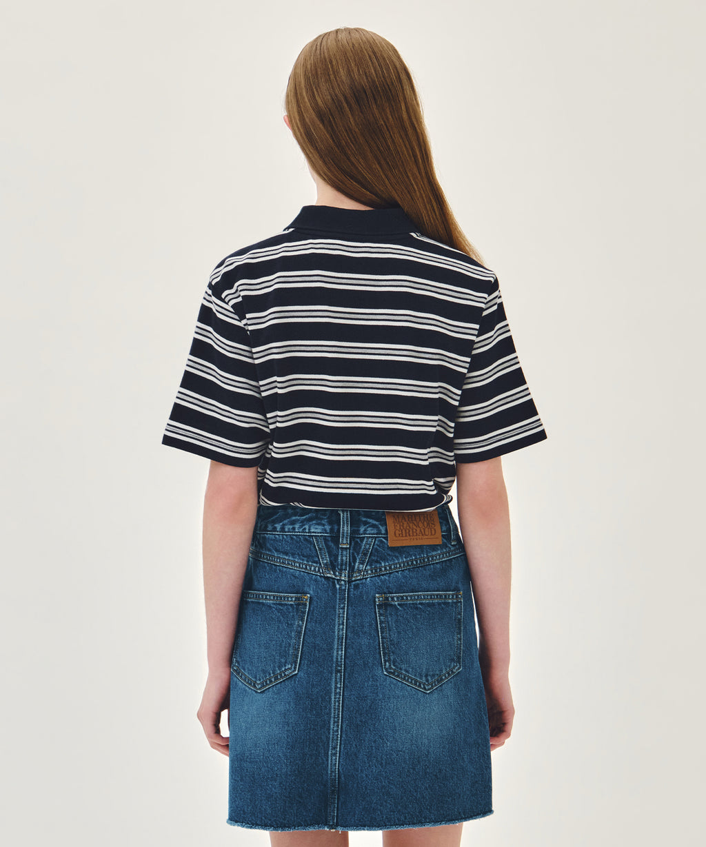 Marithe & Francois Girbaud - Small Classic Logo Pk Collar Tee (Dark Navy) product image 3 | TRAB K-Fashion Australia