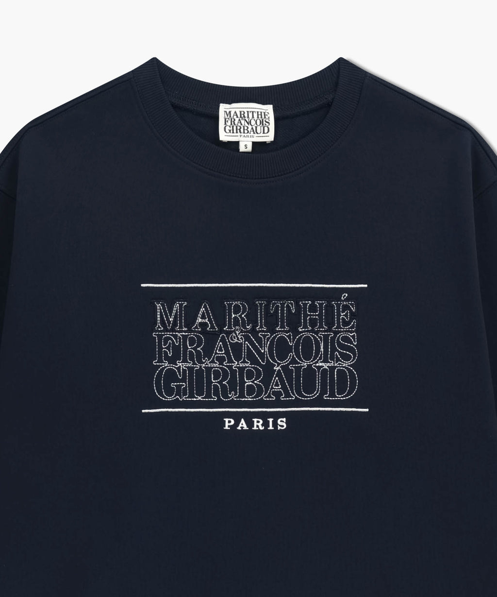 Marithe & Francois Girbaud - Stitch Classic Logo Sweatshirt (brushed) (Navy) product image 3 | TRAB K-Fashion Australia