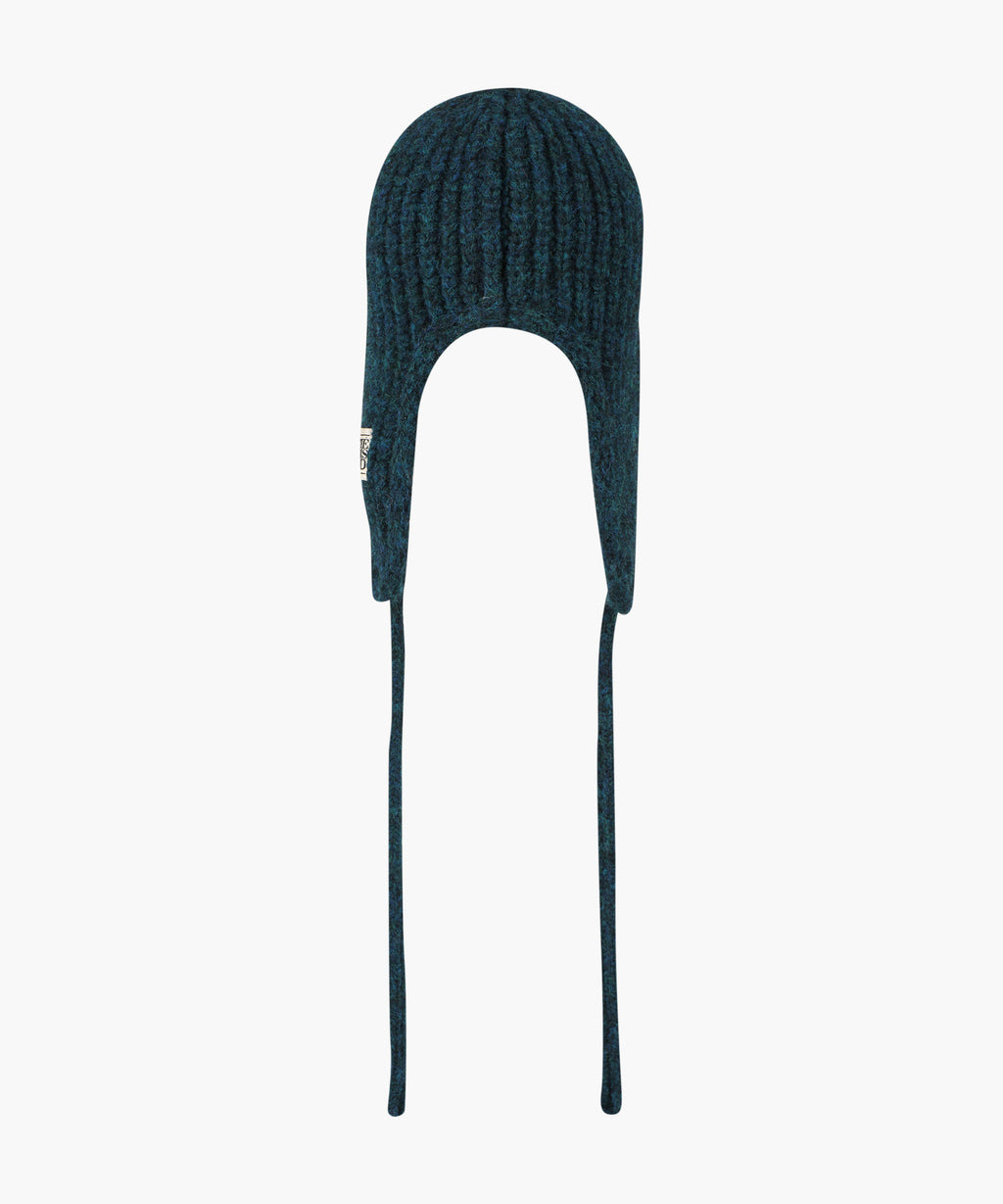 Marithe & Francois Girbaud - Classic Logo Earflap Beanie (Teal) product image 3 | TRAB K-Fashion Australia