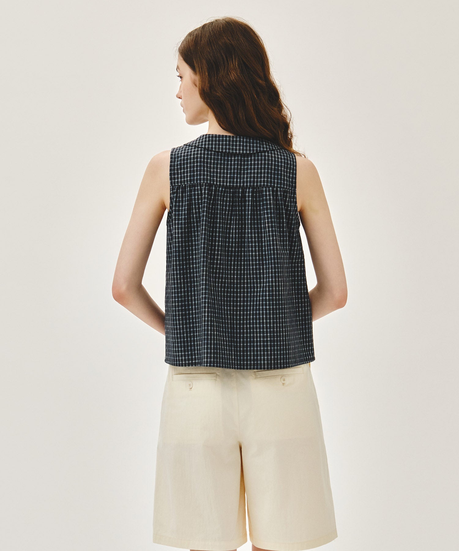 Marithe & Francois Girbaud - Round Collar Sleeveless Blouse (Charcoal) product image 3 | TRAB K-Fashion Australia