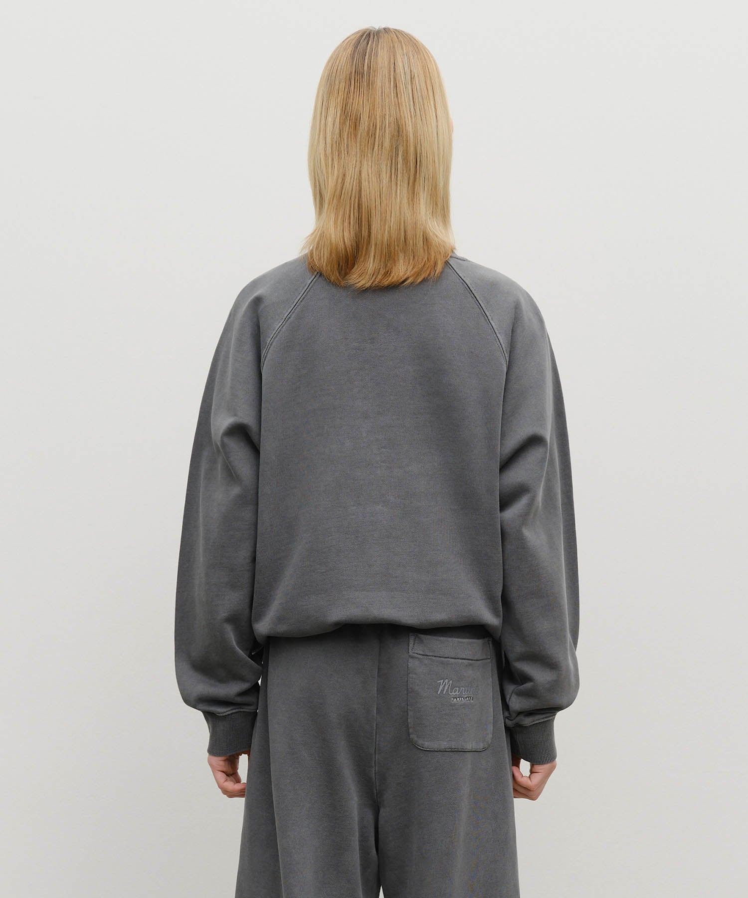 Marithe & Francois Girbaud - Garment Dyed Oversized Sweatshirt (Charcoal) product image 3 | TRAB K-Fashion Australia