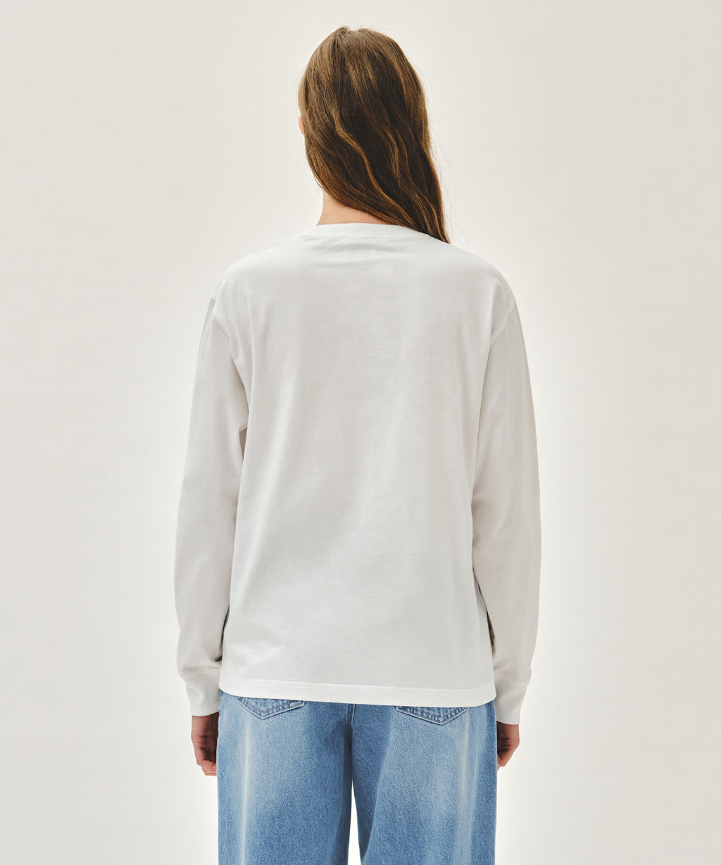 Marithe & Francois Girbaud - Crack Classic Logo Long Sleeve Tee (White) product image 3 | TRAB K-Fashion Australia
