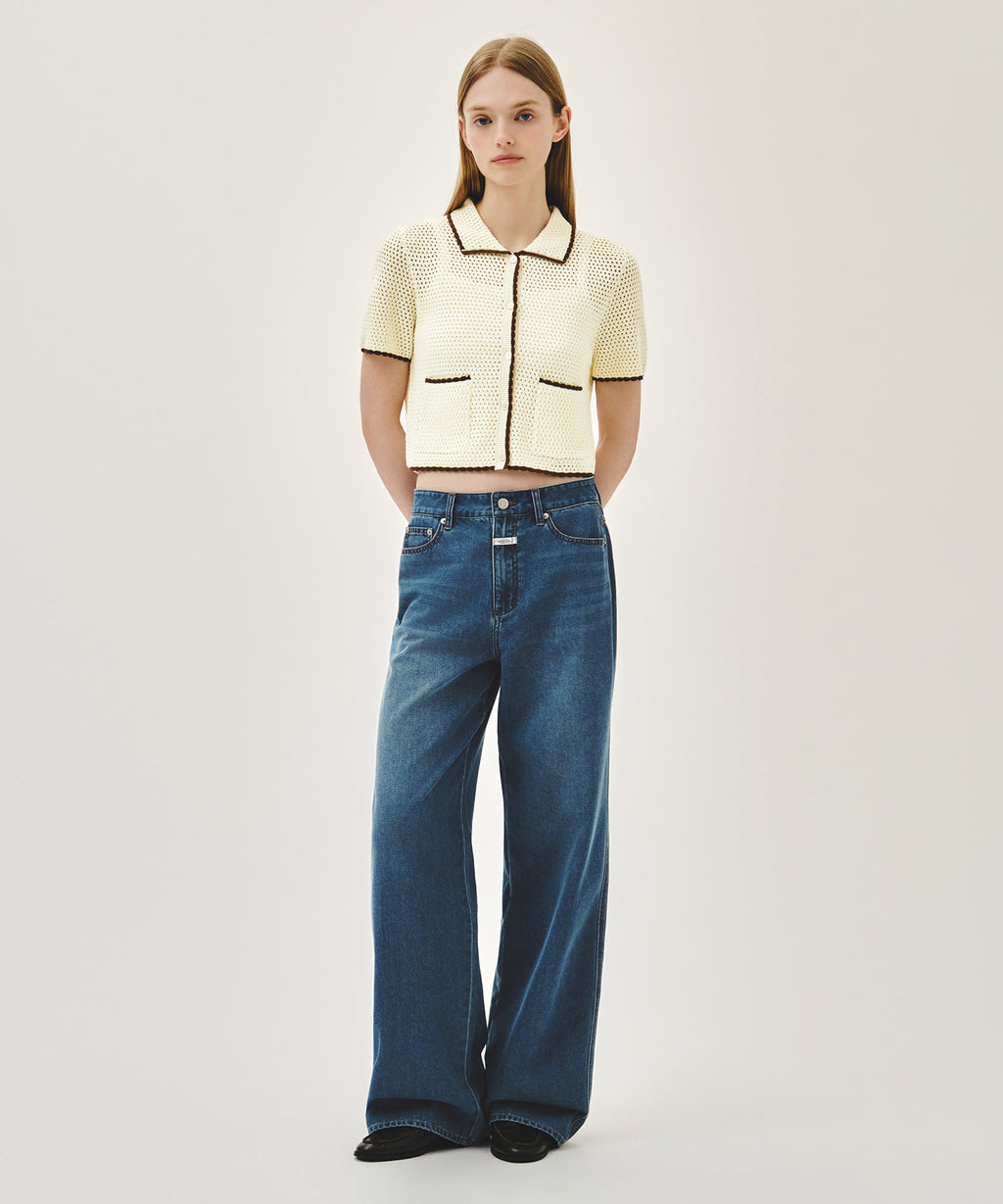 Marithe & Francois Girbaud - Summer Semi Wide Denim Pants (Blue) product image 3 | TRAB K-Fashion Australia