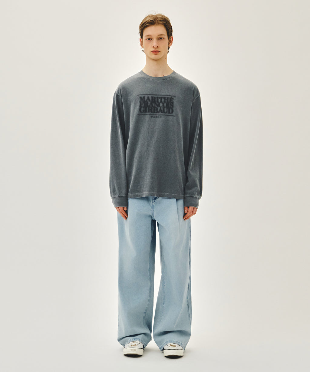 Marithe & Francois Girbaud - New M Low-waist Tuck Wide Denim Pants (Light Blue) product image 3 | TRAB K-Fashion Australia