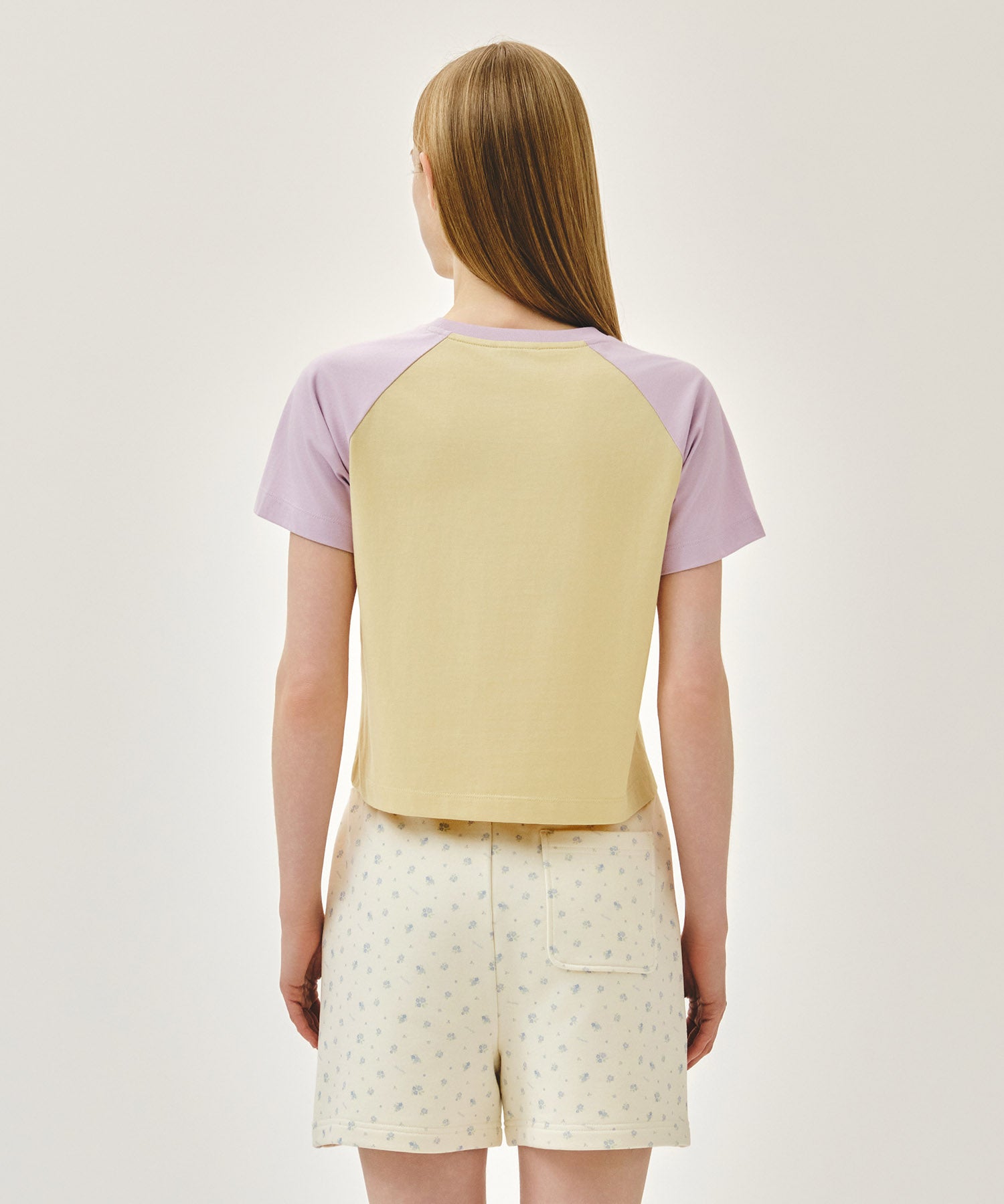 Marithe & Francois Girbaud - Small Regular Logo Raglan Crop Tee (Light Purple) product image 3 | TRAB K-Fashion Australia
