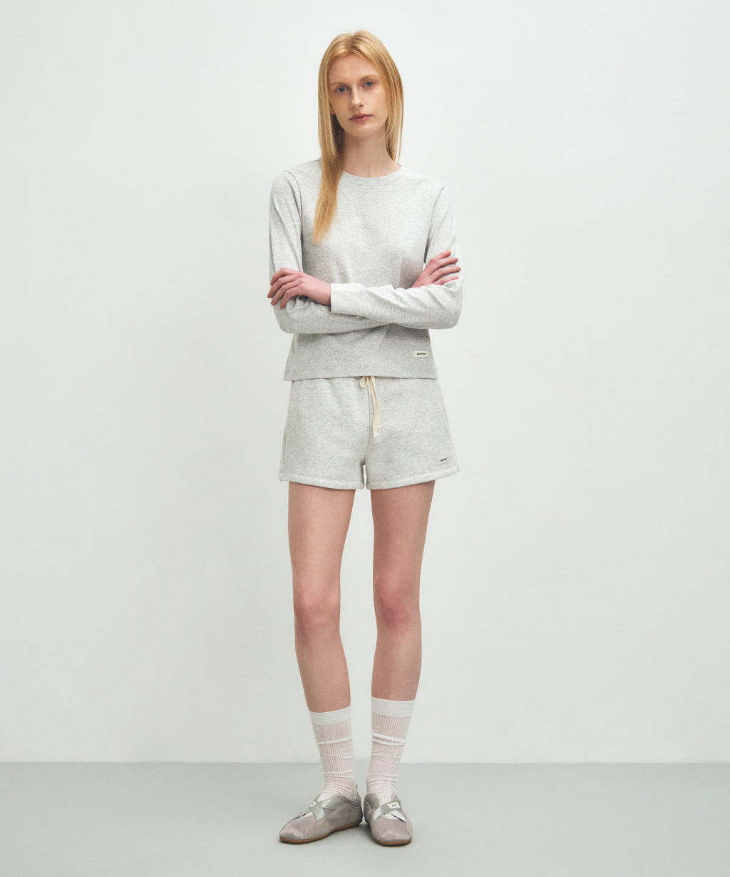 Marithe & Francois Girbaud - Basic Sweat Shorts (Light Heather Gray) product image 3 | TRAB K-Fashion Australia