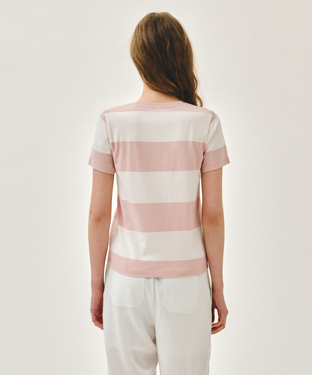 Marithe & Francois Girbaud - Marine Graphic Stripe Tee (Pink) product image 3 | TRAB K-Fashion Australia