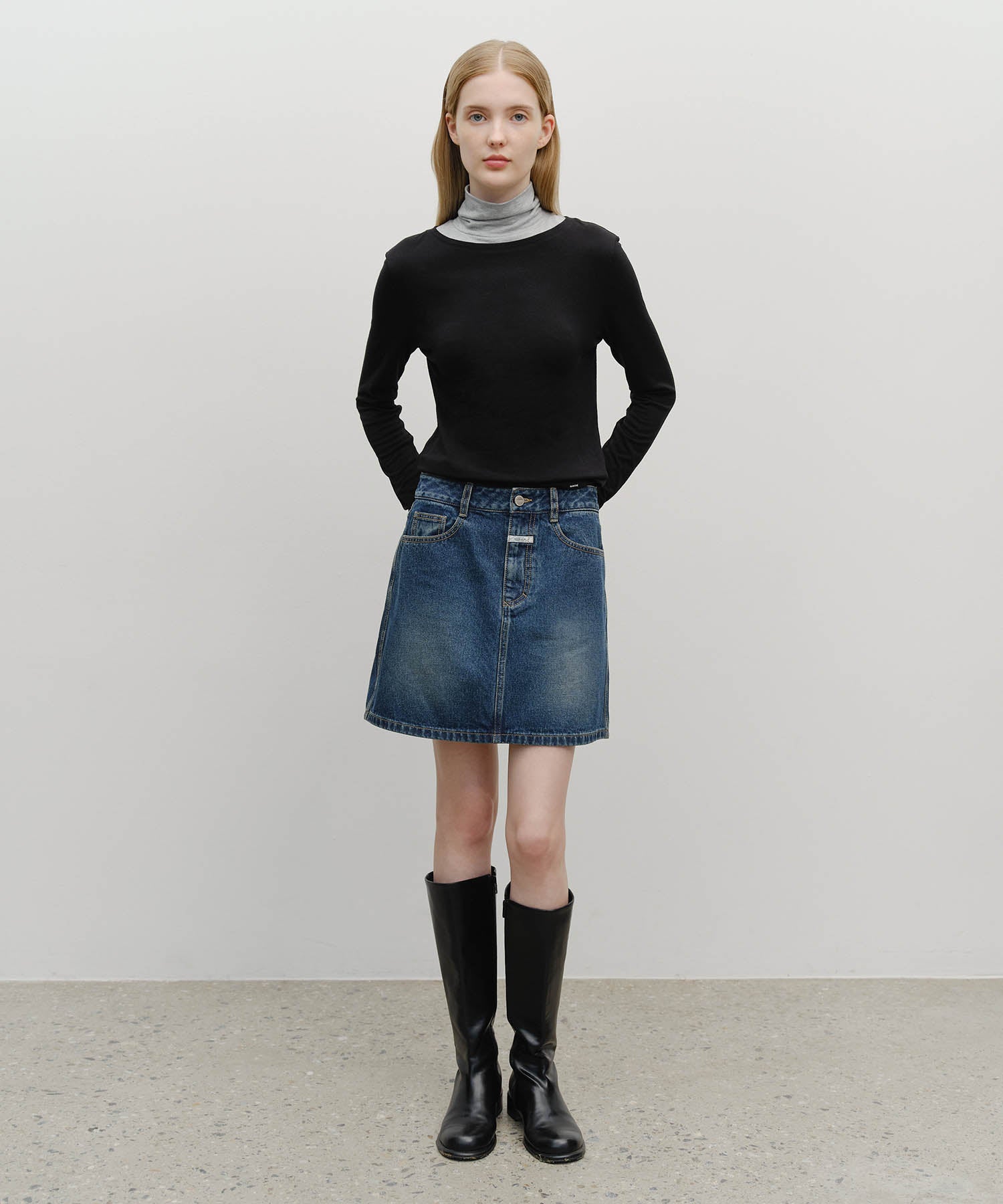 Marithe & Francois Girbaud - Denim Mini Skirt (Dark Blue) product image 3 | TRAB K-Fashion Australia