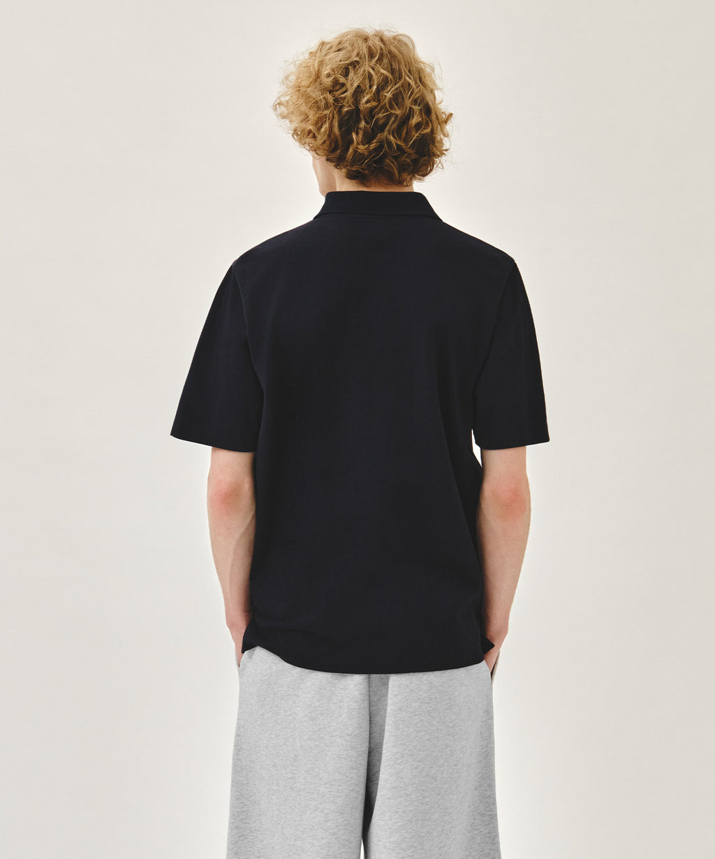 Marithe & Francois Girbaud - Small Classic Logo Pk Collar Tee (Navy) product image 3 | TRAB K-Fashion Australia