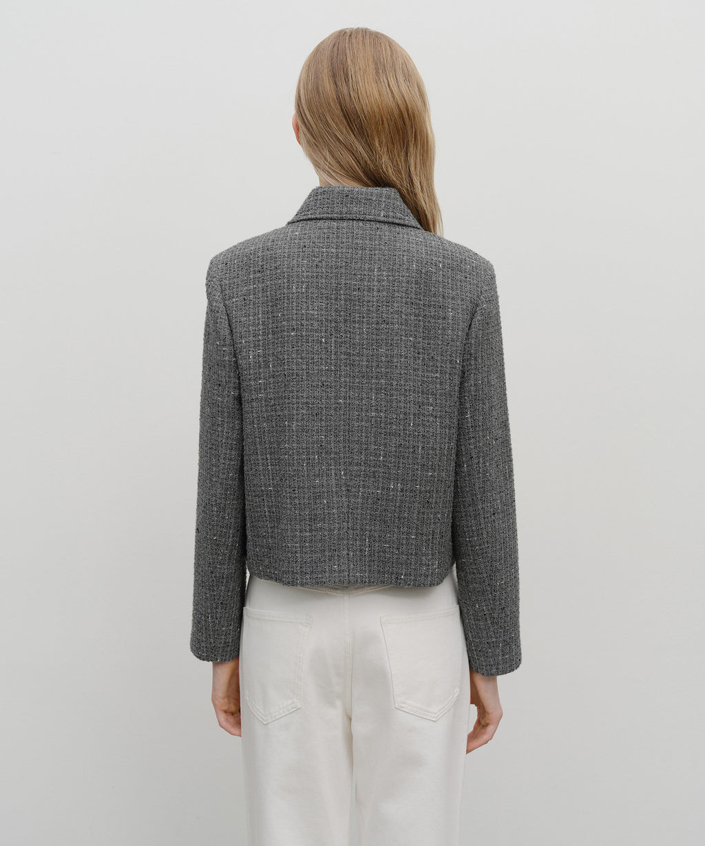 Marithe & Francois Girbaud - Collar Tweed Jacket (Gray) product image 3 | TRAB K-Fashion Australia