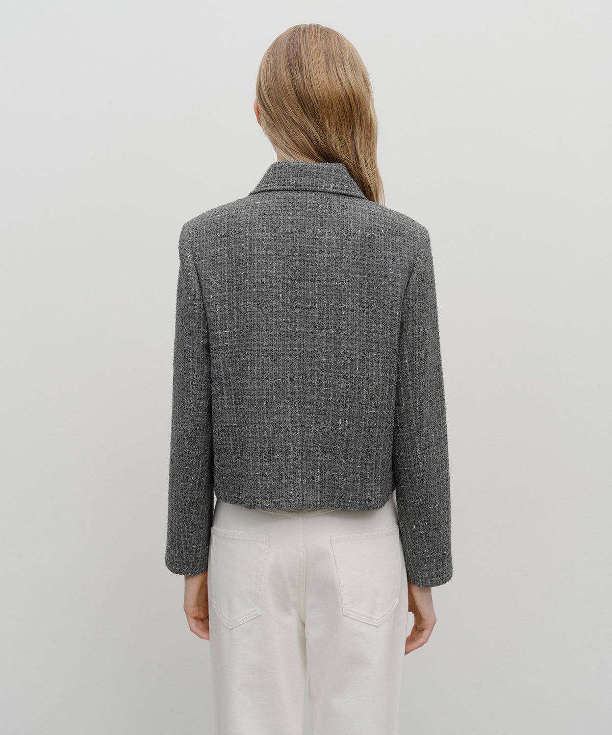 Marithe & Francois Girbaud - Collar Tweed Jacket (Gray) product image 3 | TRAB K-Fashion Australia