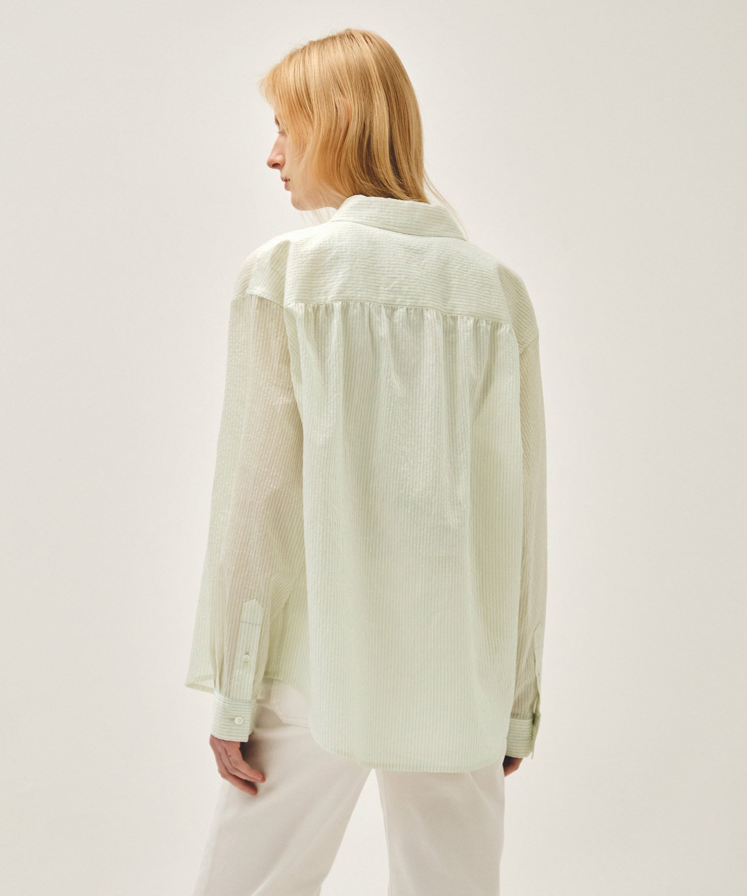 Marithe & Francois Girbaud - Pattern Sheer Shirt (Ivory) product image 7 | TRAB K-Fashion Australia