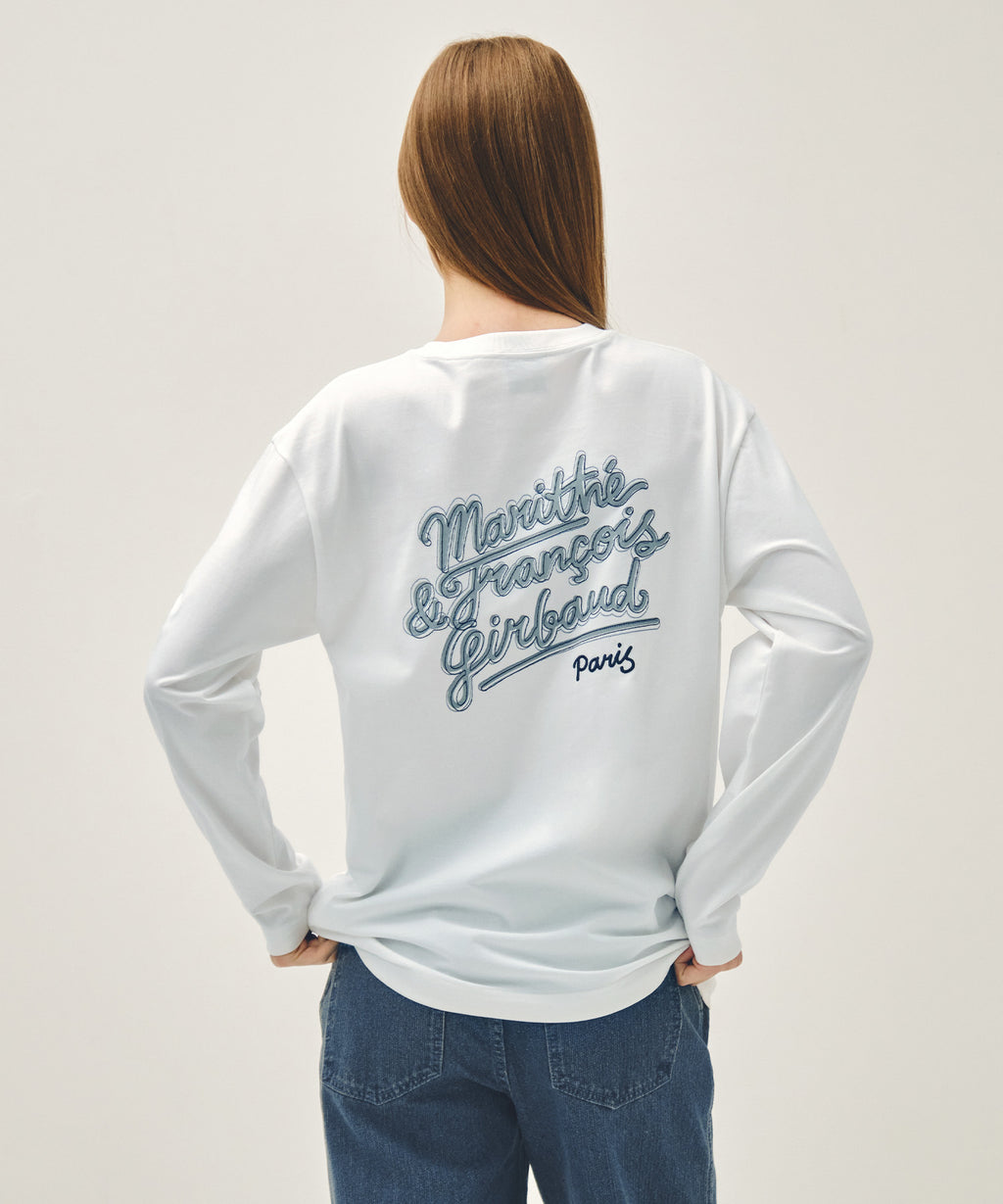 Marithe & Francois Girbaud - Back Drawing Logo Long Sleeve Tee (White) product image 3 | TRAB K-Fashion Australia