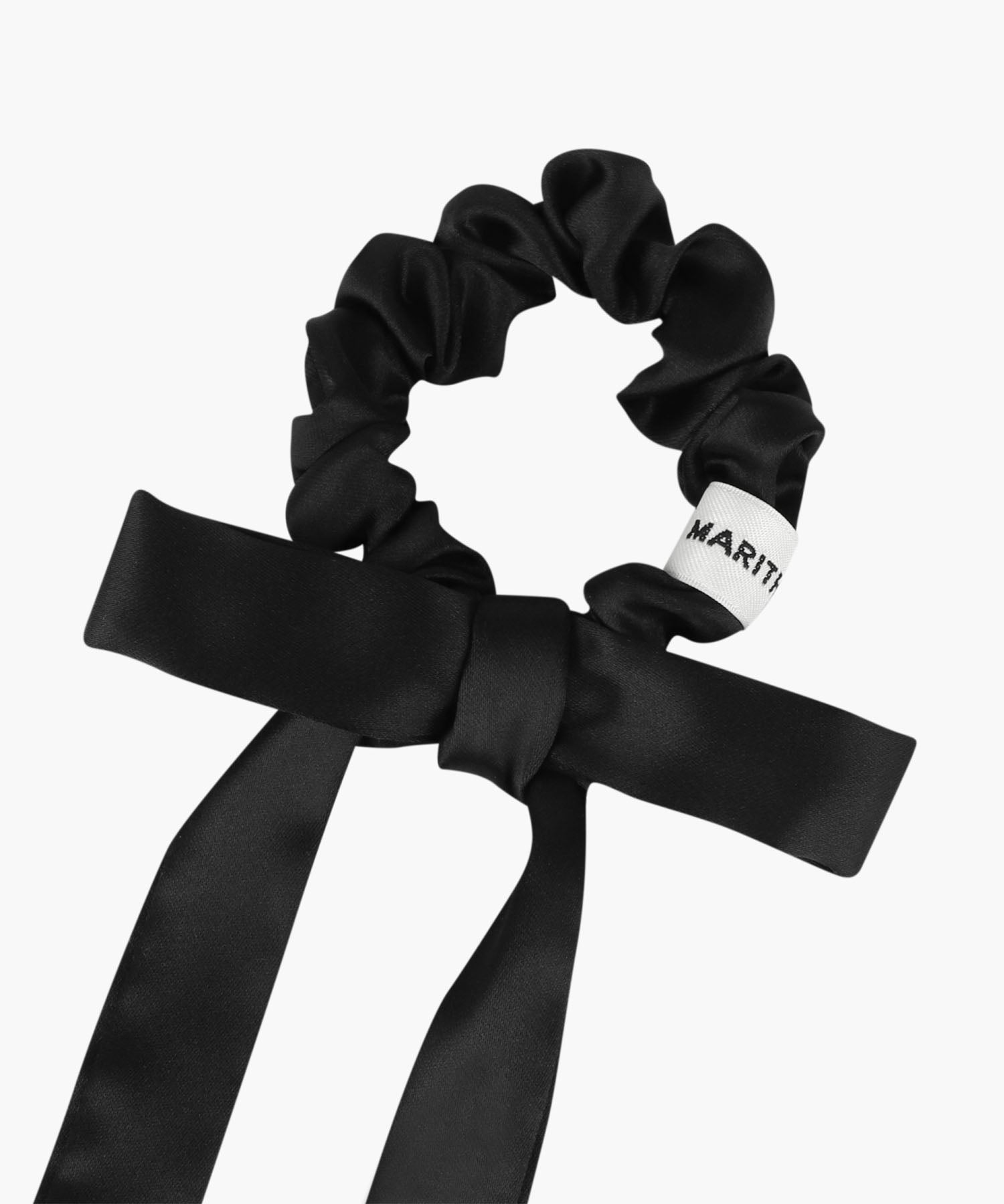 Marithe & Francois Girbaud - Regular Logo Satin Hair Ribbon Scrunchie 2pack (Black) product image 3 | TRAB K-Fashion Australia
