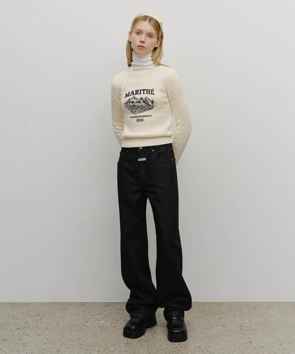Marithe & Francois Girbaud - Straight Fit Raw Denim Pants (Black) product image 3 | TRAB K-Fashion Australia