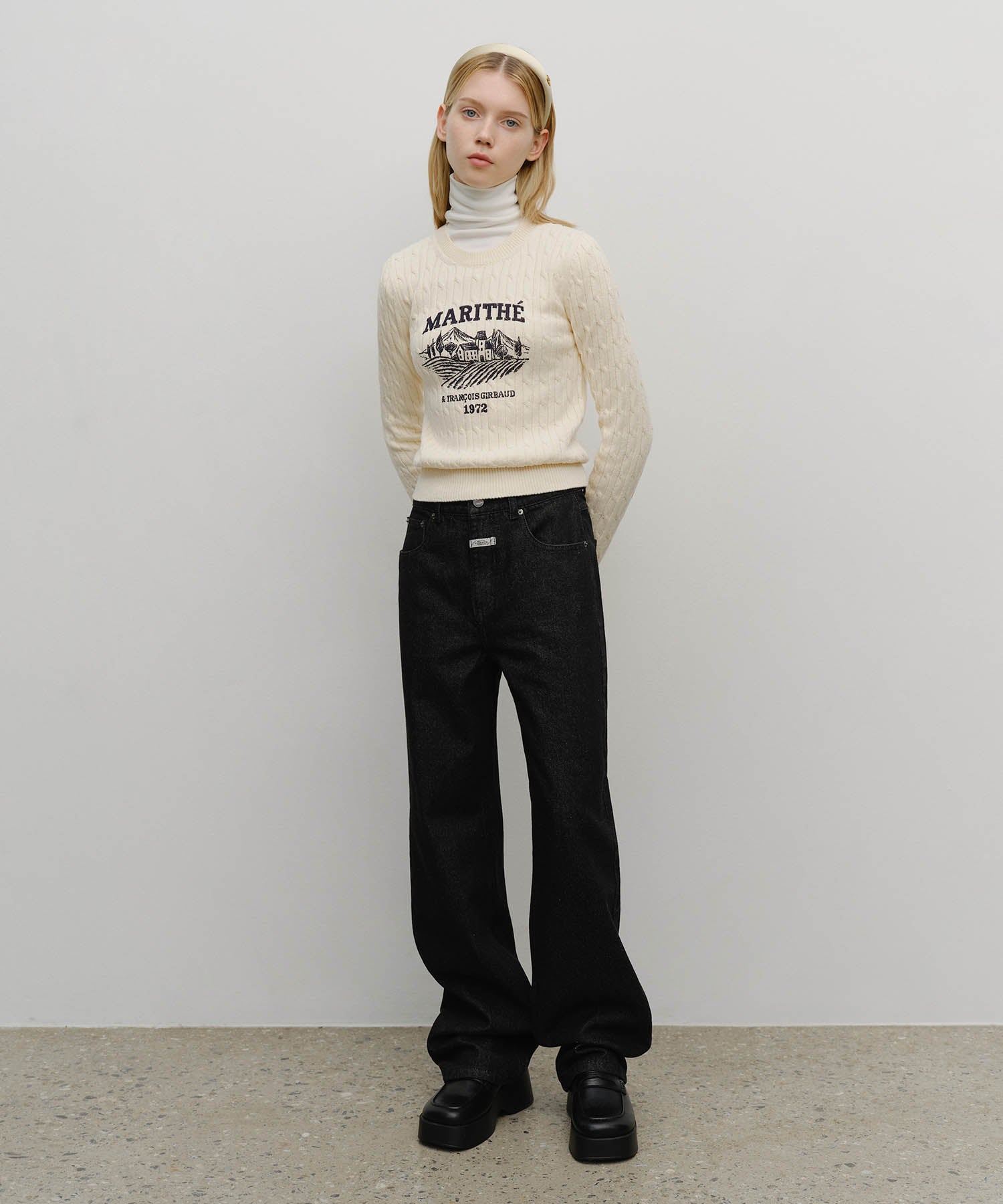 Marithe & Francois Girbaud - Straight Fit Raw Denim Pants (Black) product image 3 | TRAB K-Fashion Australia