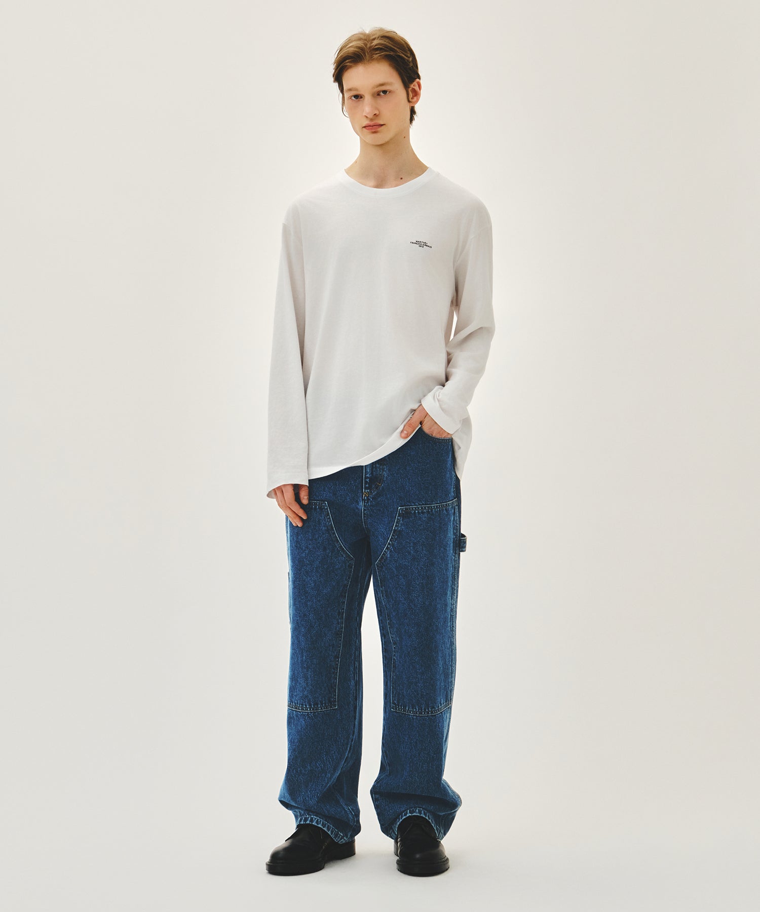 Marithe & Francois Girbaud - Double Knee Denim Pants (Blue) product image 3 | TRAB K-Fashion Australia