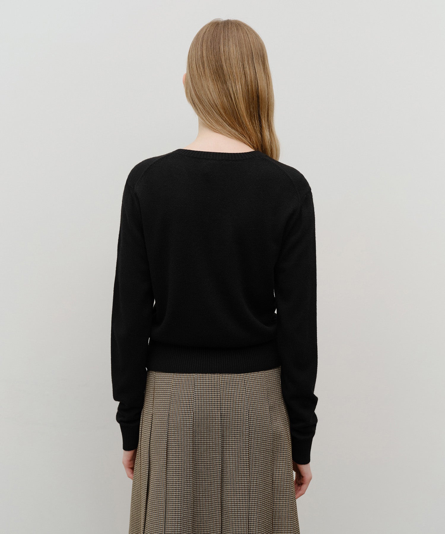 Marithe & Francois Girbaud - Half Knit Round Neck Cardigan Set Up (Black) product image 3 | TRAB K-Fashion Australia