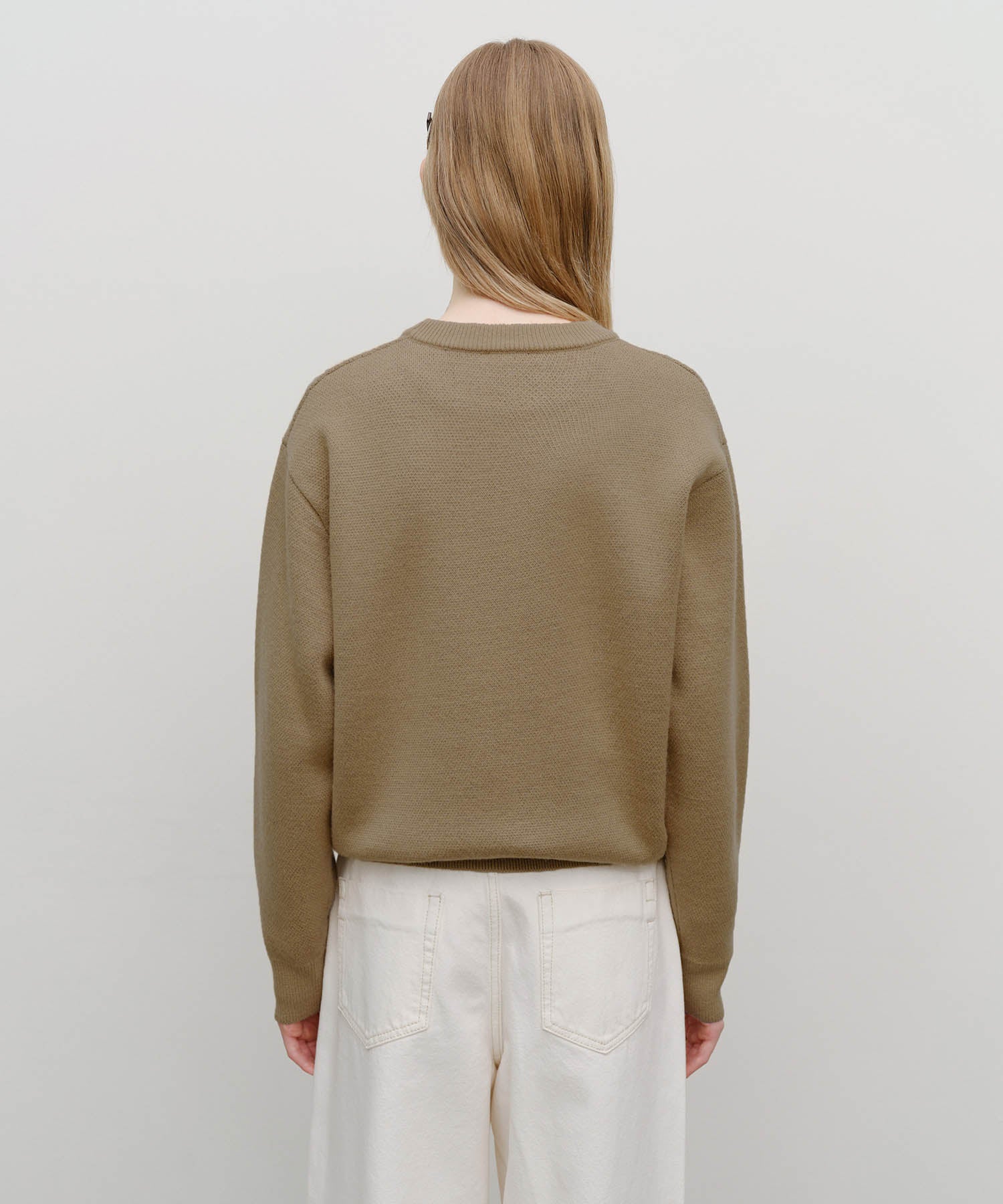 Marithe & Francois Girbaud - Doodle Bear Knit Pullover (Beige) product image 3 | TRAB K-Fashion Australia