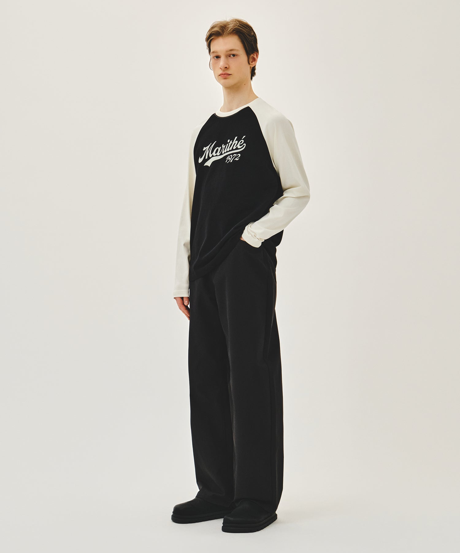 Marithe & Francois Girbaud - Curved Chino Pants (Black) product image 3 | TRAB K-Fashion Australia