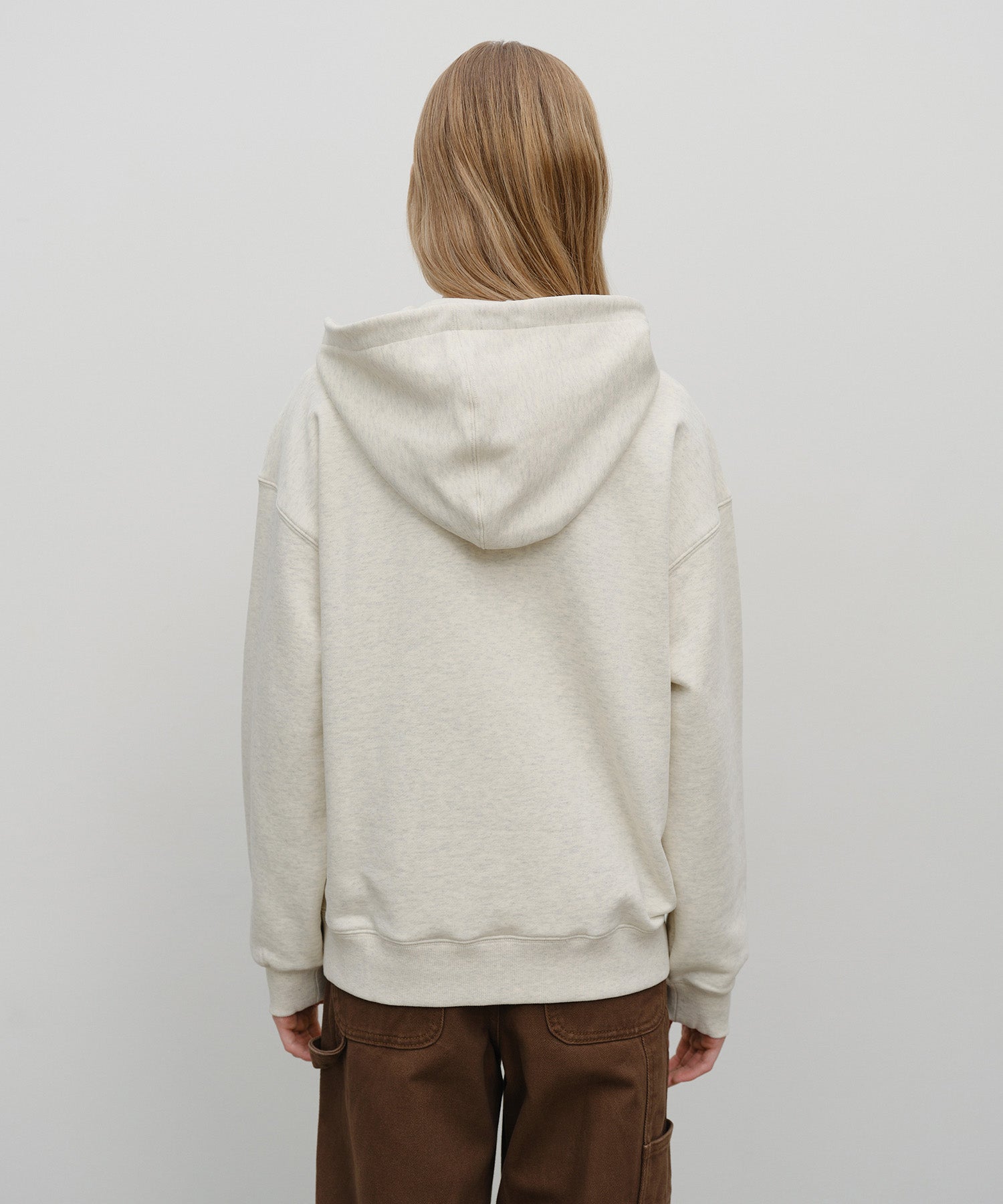 Marithe & Francois Girbaud - Crest Crack Logo Oversized Hoodie (Oatmeal) product image 3 | TRAB K-Fashion Australia