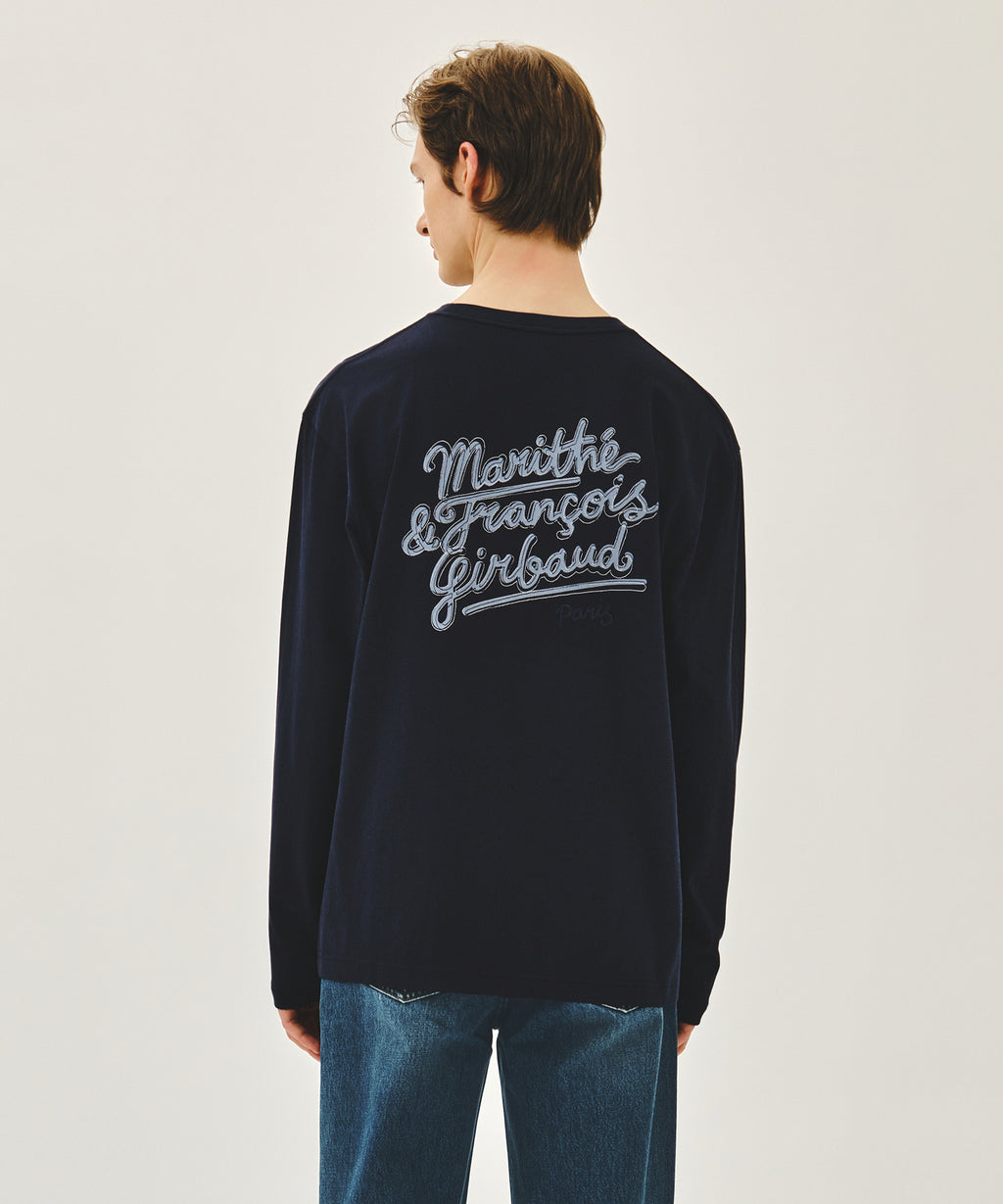 Marithe & Francois Girbaud - Back Drawing Logo Long Sleeve Tee (Navy) product image 3 | TRAB K-Fashion Australia