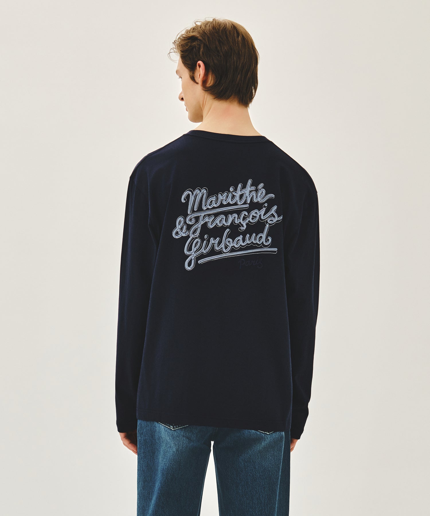 Marithe & Francois Girbaud - Back Drawing Logo Long Sleeve Tee (Navy) product image 3 | TRAB K-Fashion Australia