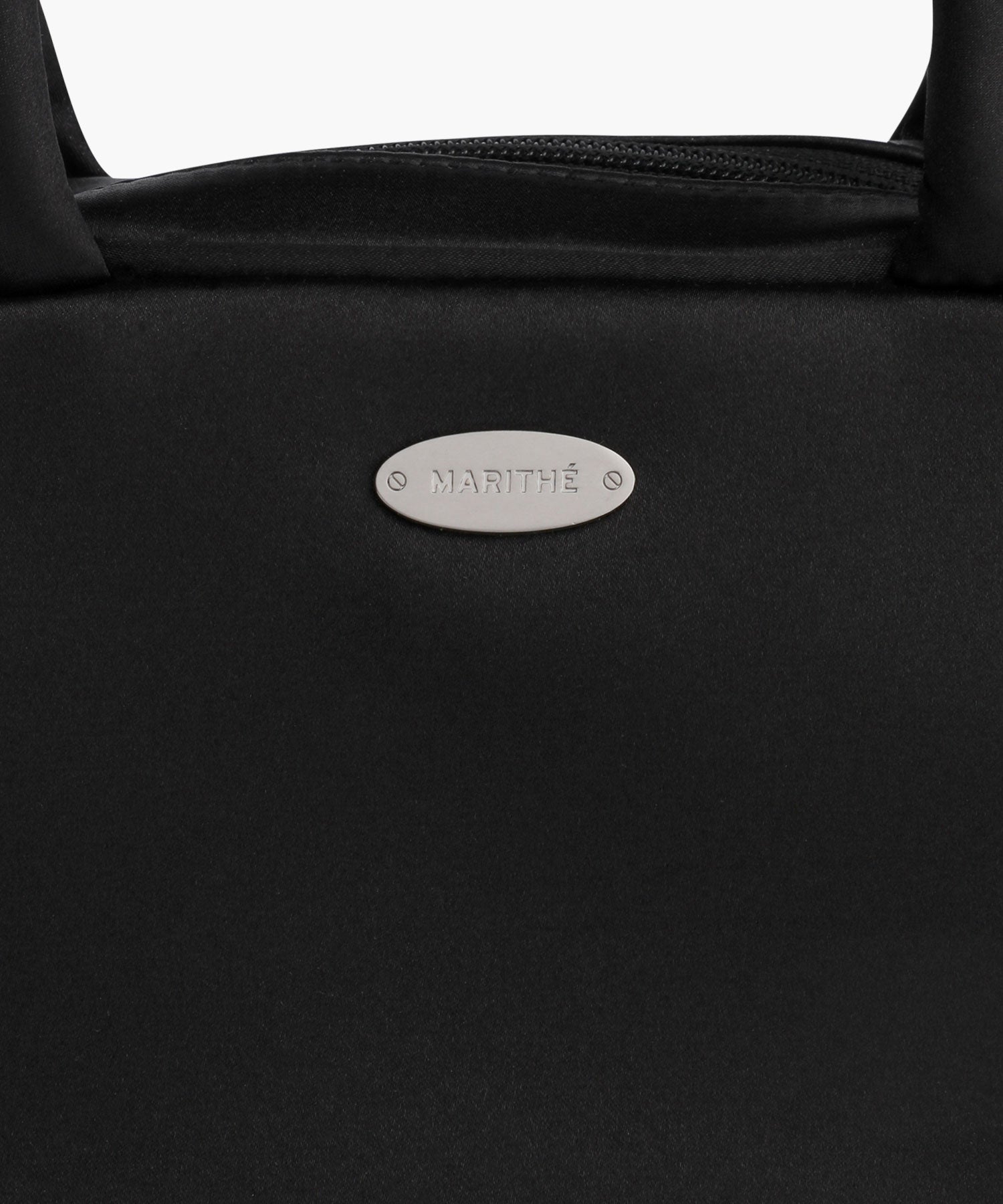 Marithe & Francois Girbaud - Regular Logo Satin Mini Tote Bag (Black) product image 3 | TRAB K-Fashion Australia
