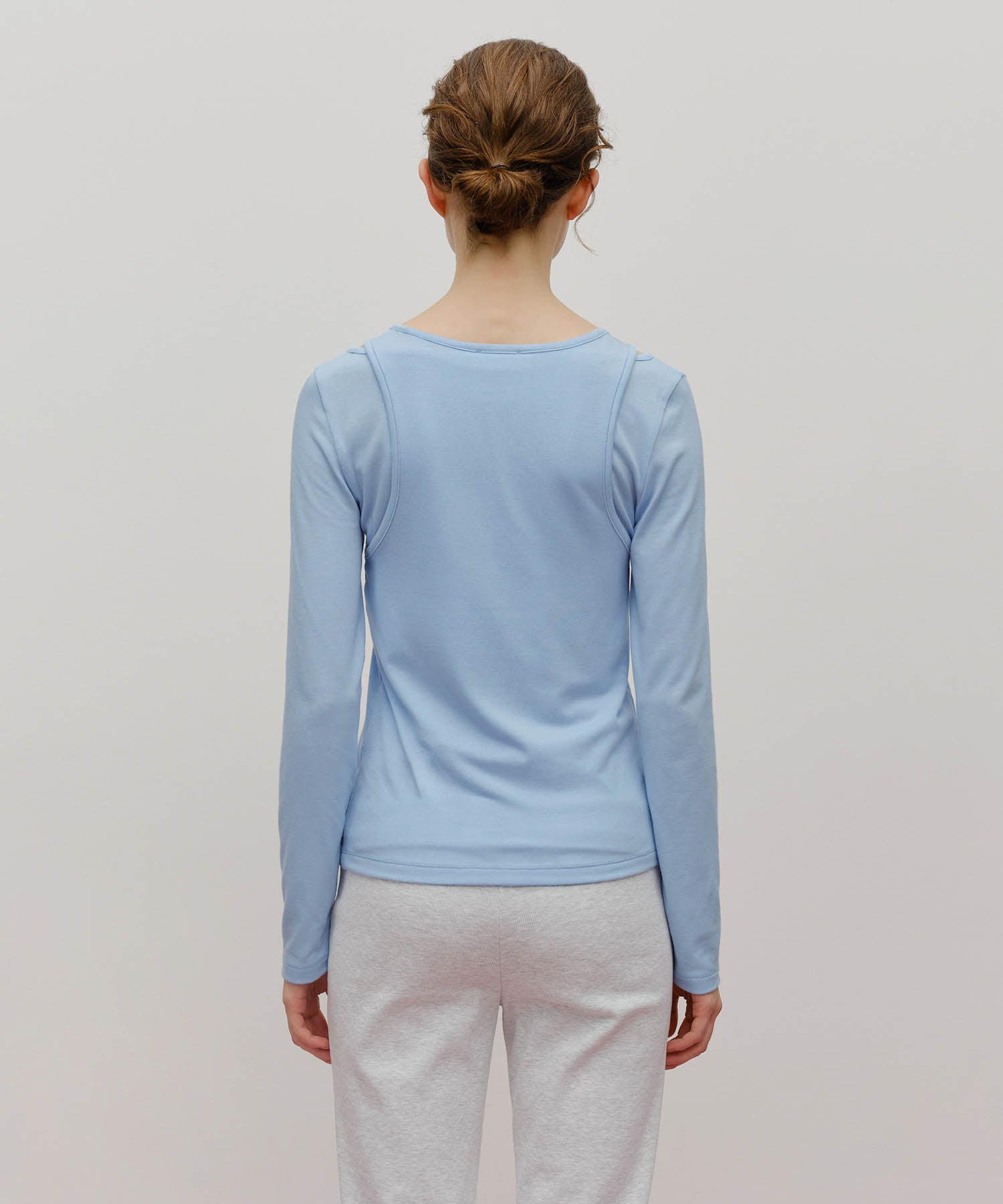 Marithe & Francois Girbaud - Layered Jersey Long Sleeve (Sky Blue) product image 3 | TRAB K-Fashion Australia